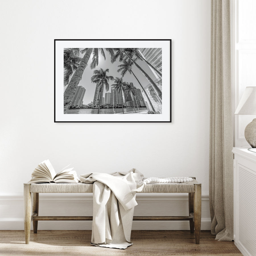 Miami Landscape B&W Poster