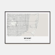 Miami Map Landscape Poster