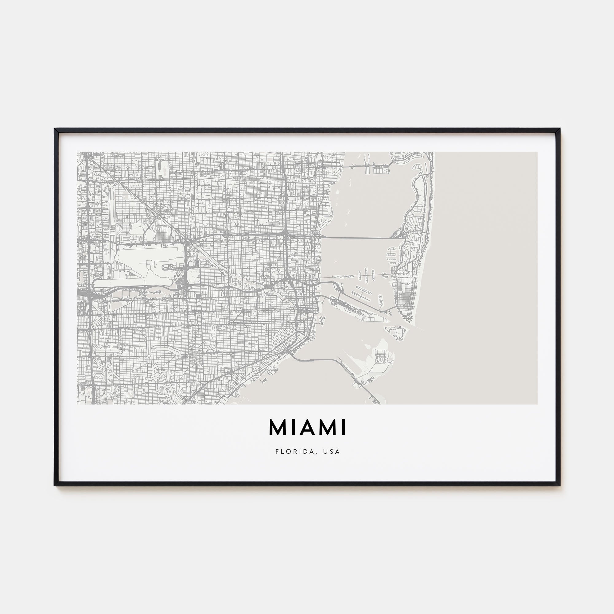 Miami Map Landscape Poster