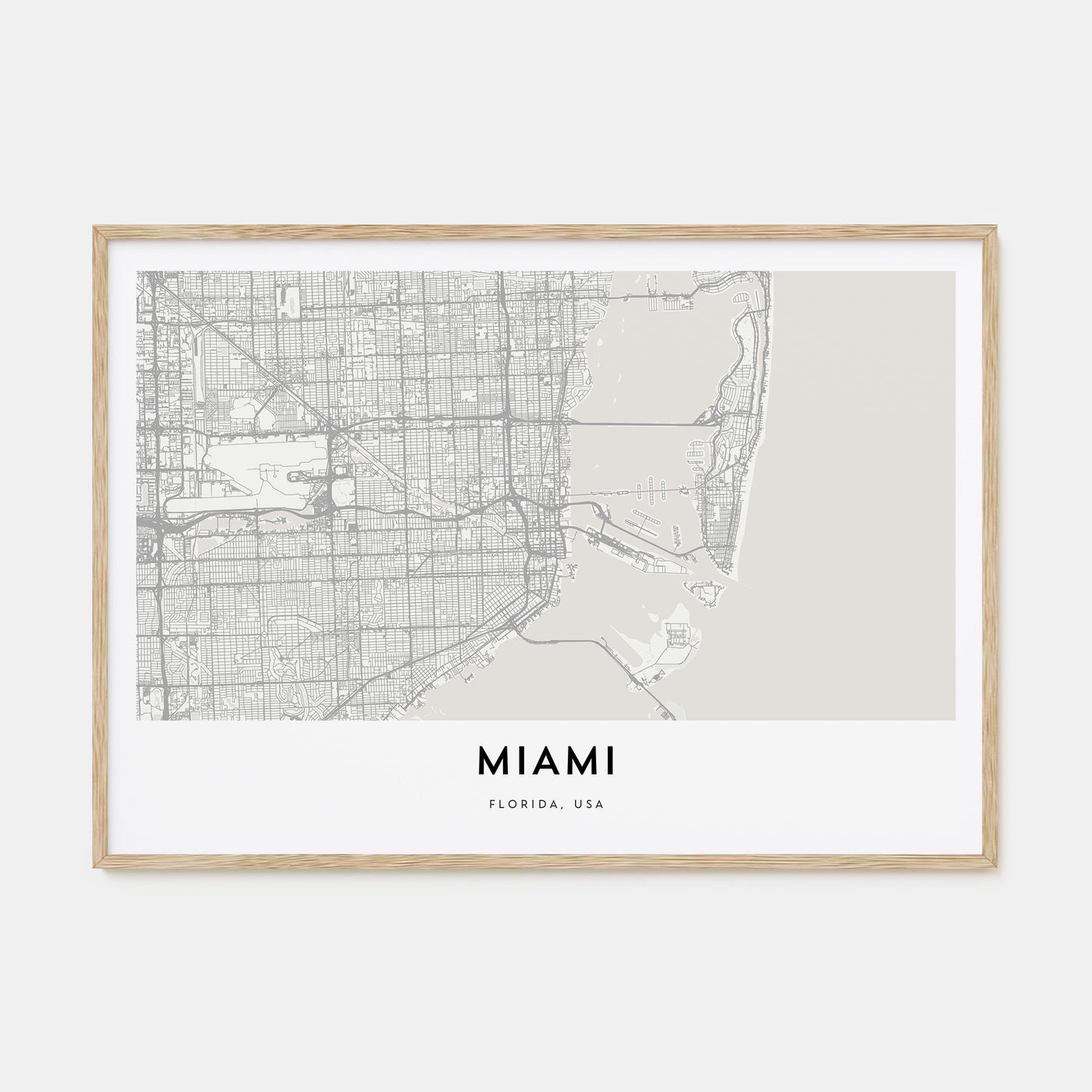 Miami Map Landscape Poster