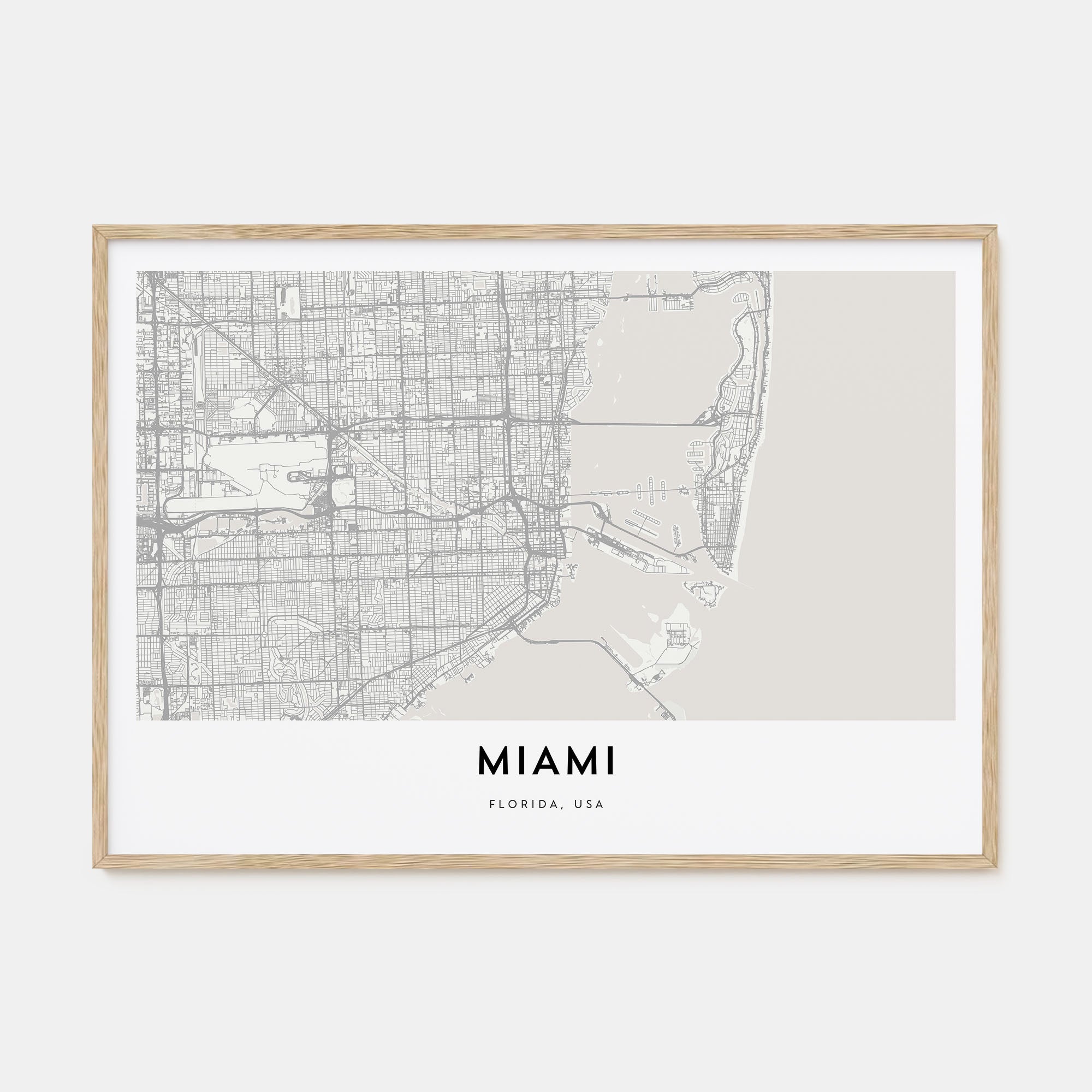 Miami Map Landscape Poster