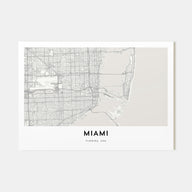 Miami Map Landscape Poster