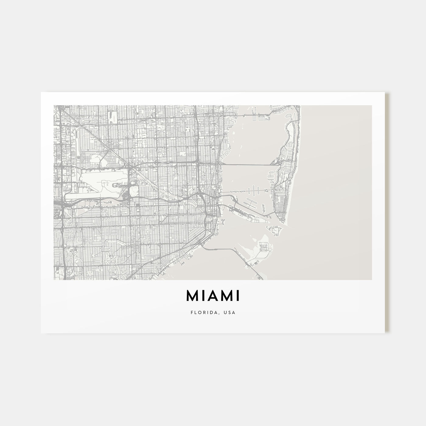 Miami Map Landscape Poster