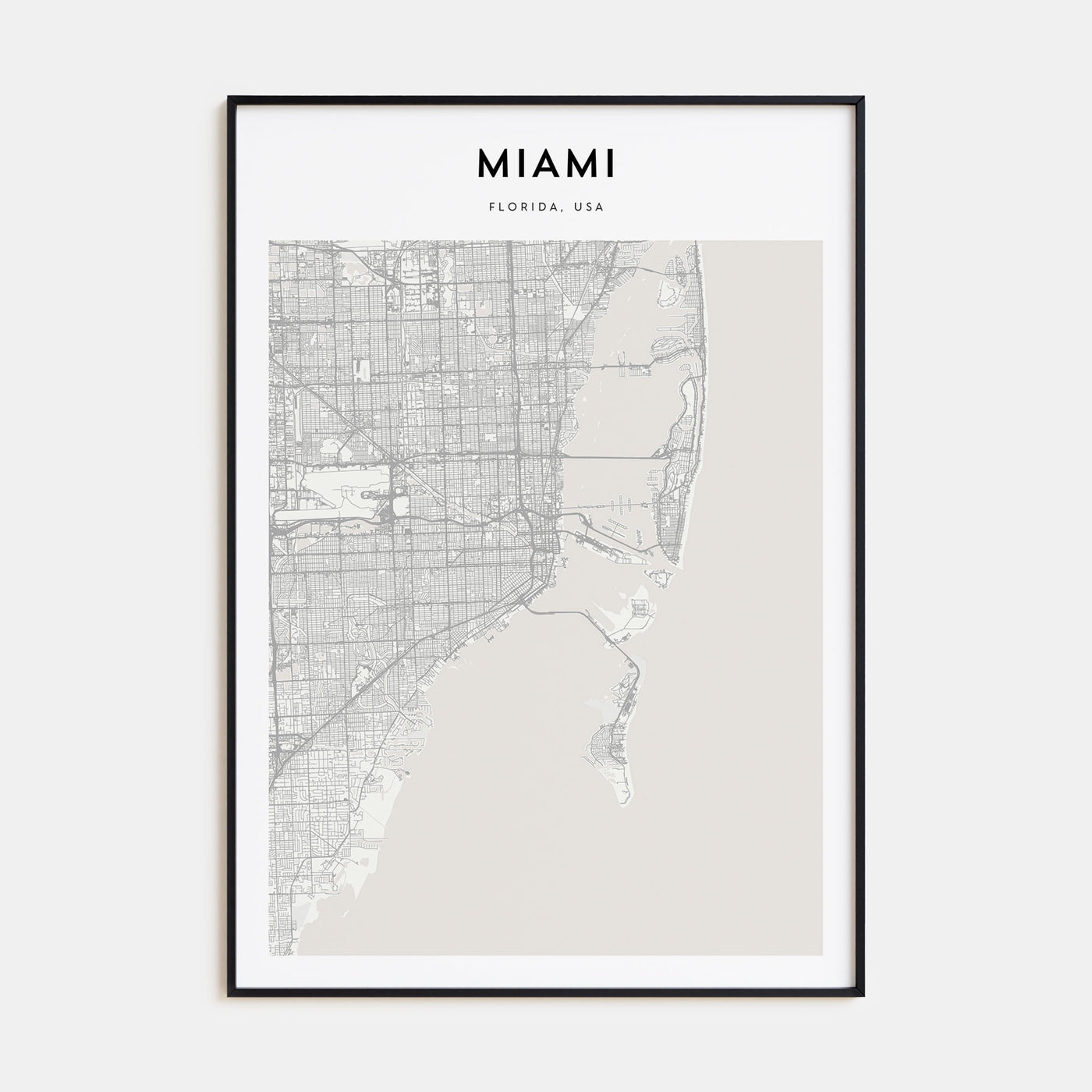 Miami Map Portrait Poster