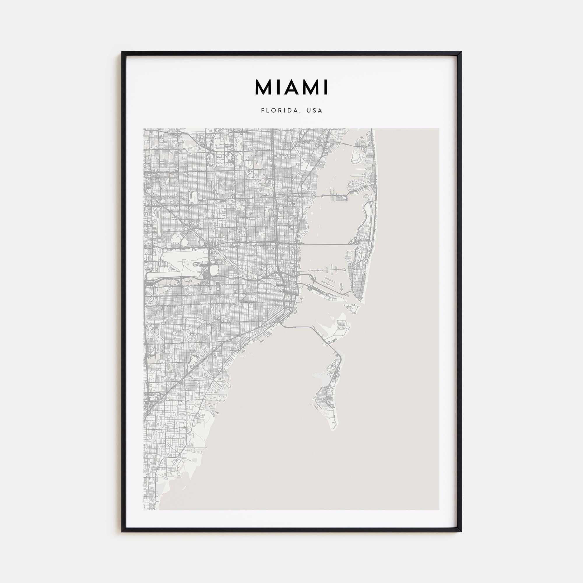 Miami Map Portrait Poster
