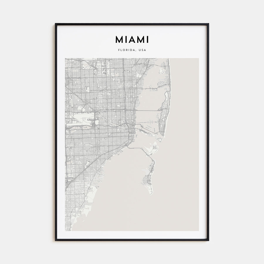 Miami Map Portrait Poster
