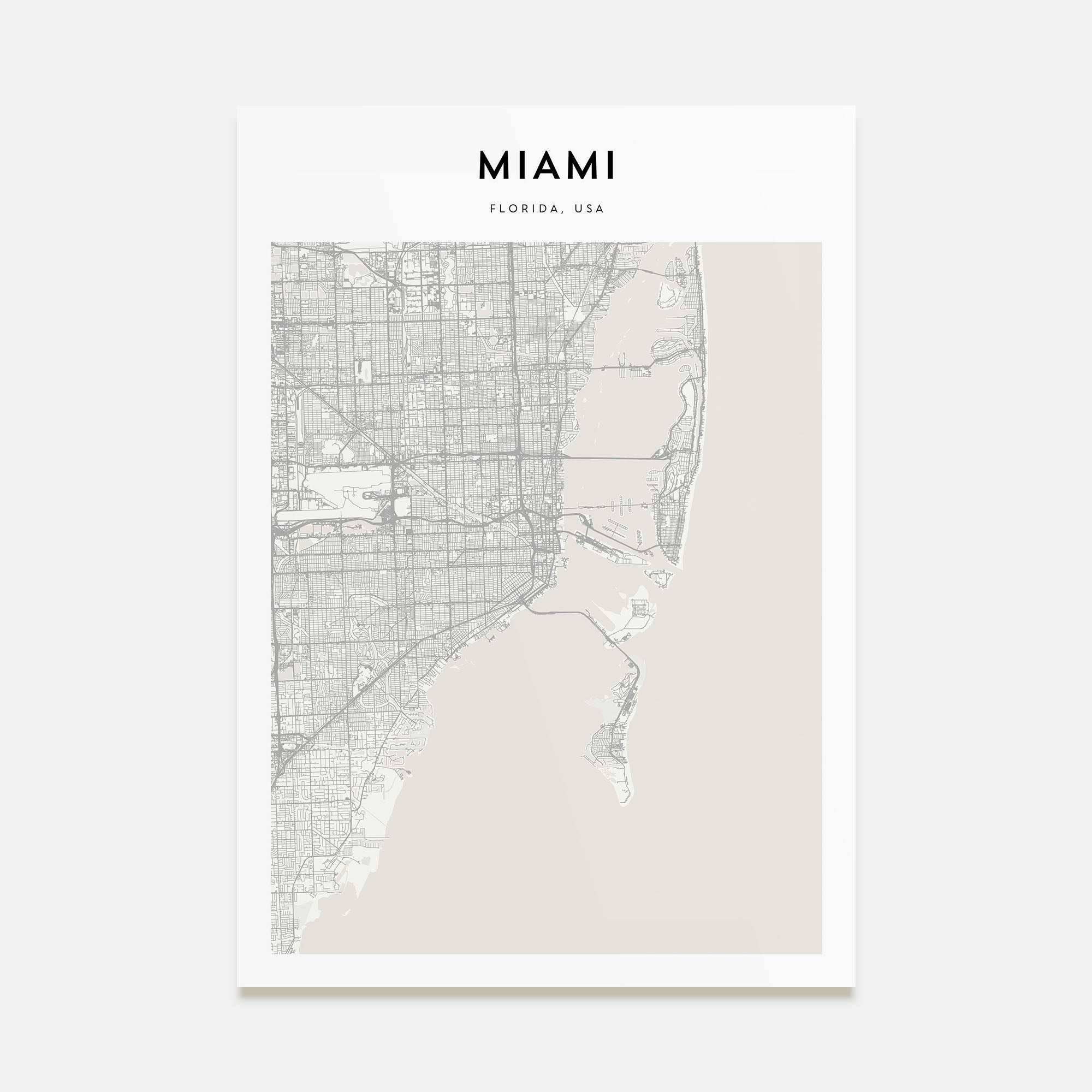 Miami Map Portrait Poster