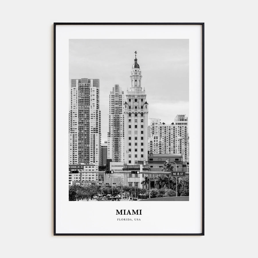 Miami Portrait B&W No 1 Poster