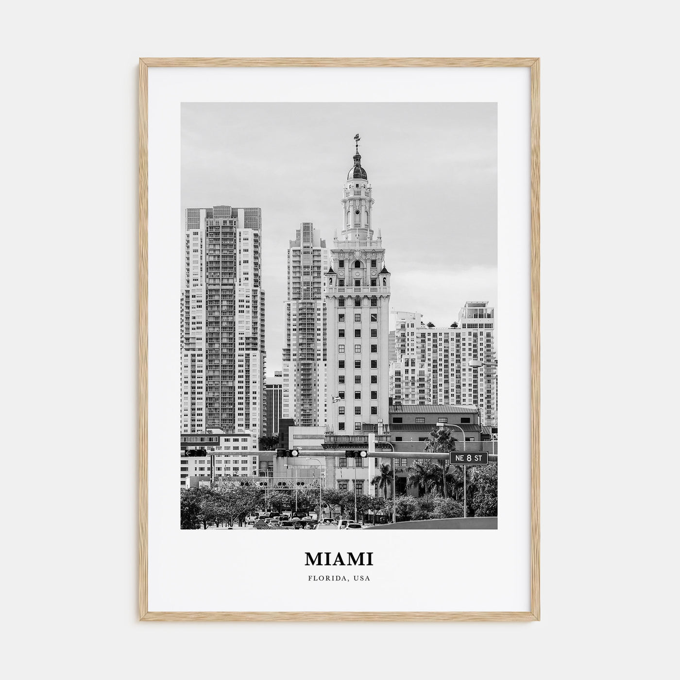 Miami Portrait B&W No 1 Poster