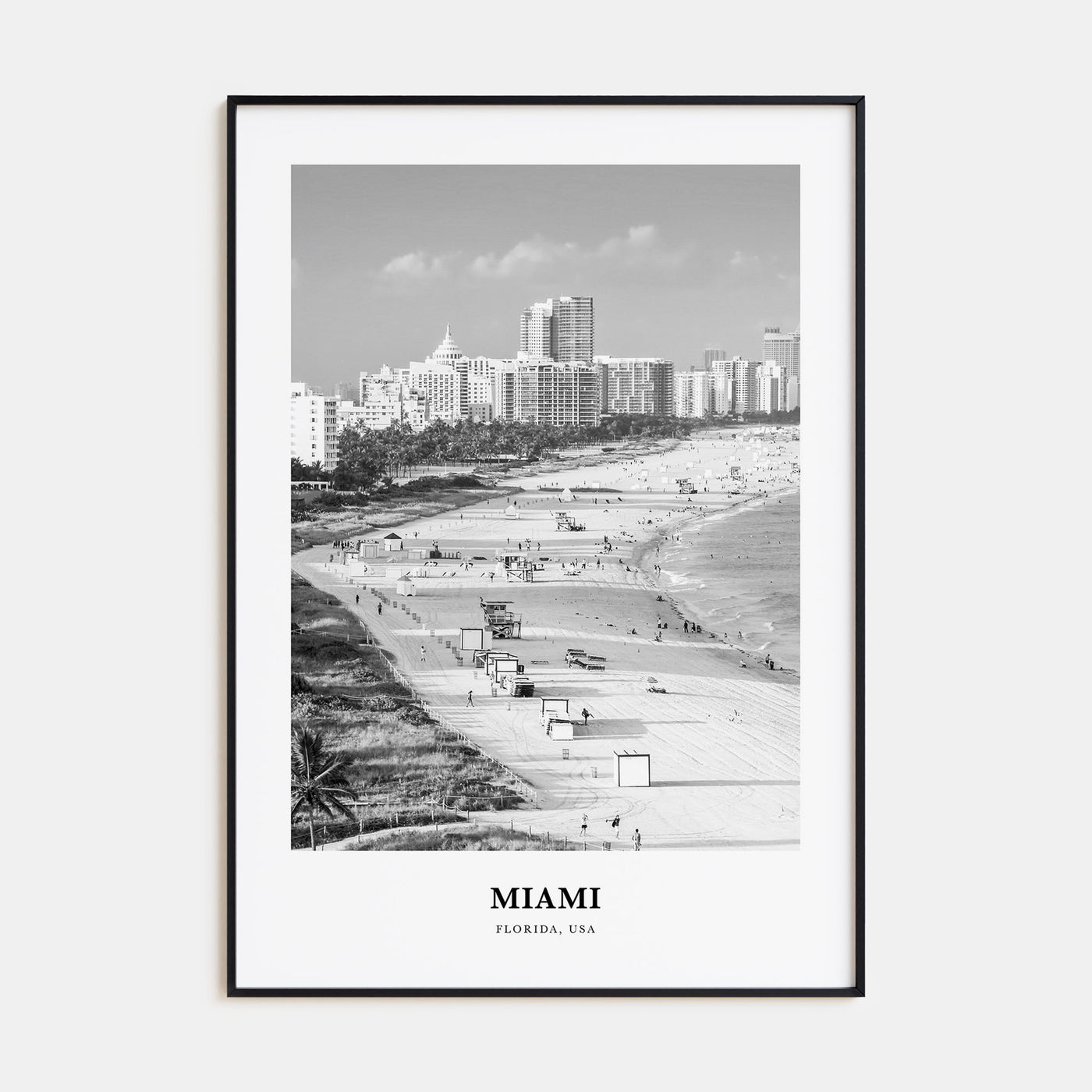 Miami Portrait B&W No 3 Poster