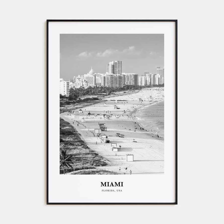 Miami Portrait B&W No 3 Poster