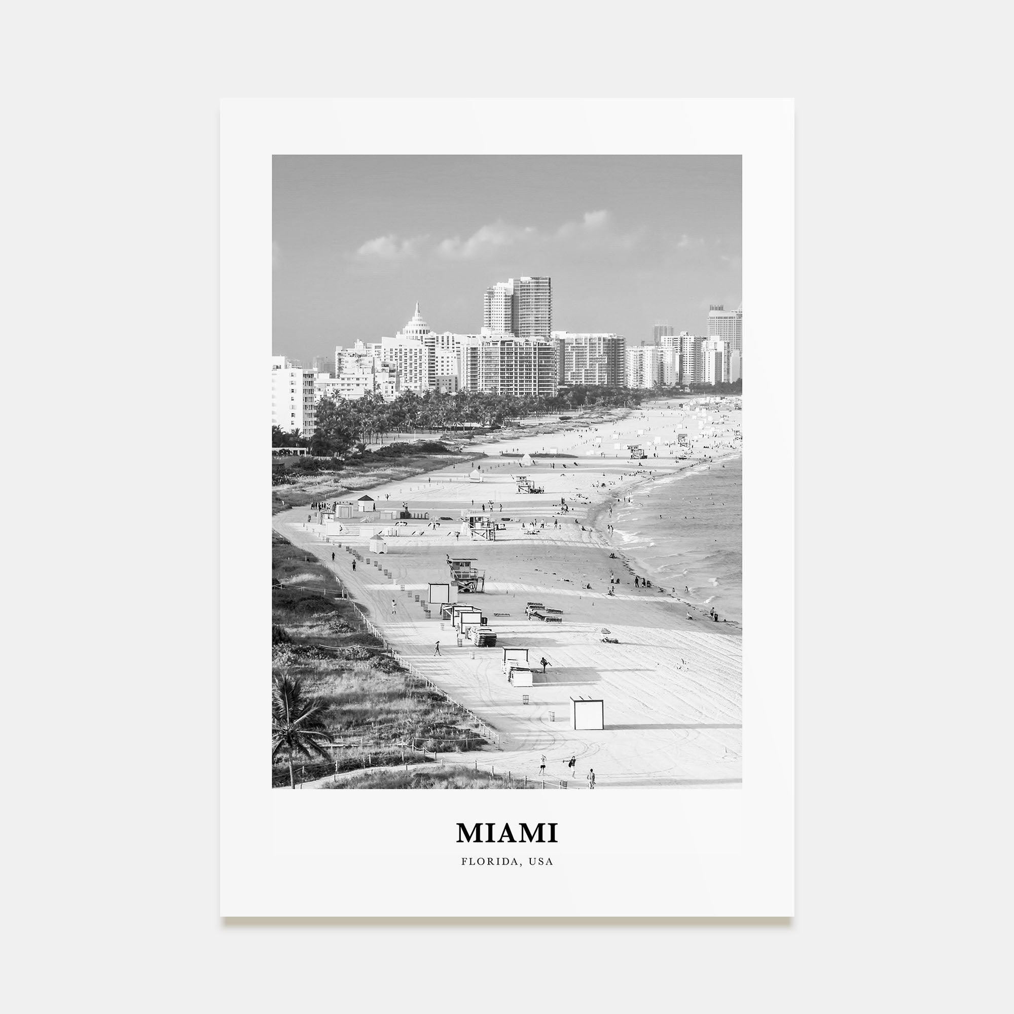 Miami Portrait B&W No 3 Poster