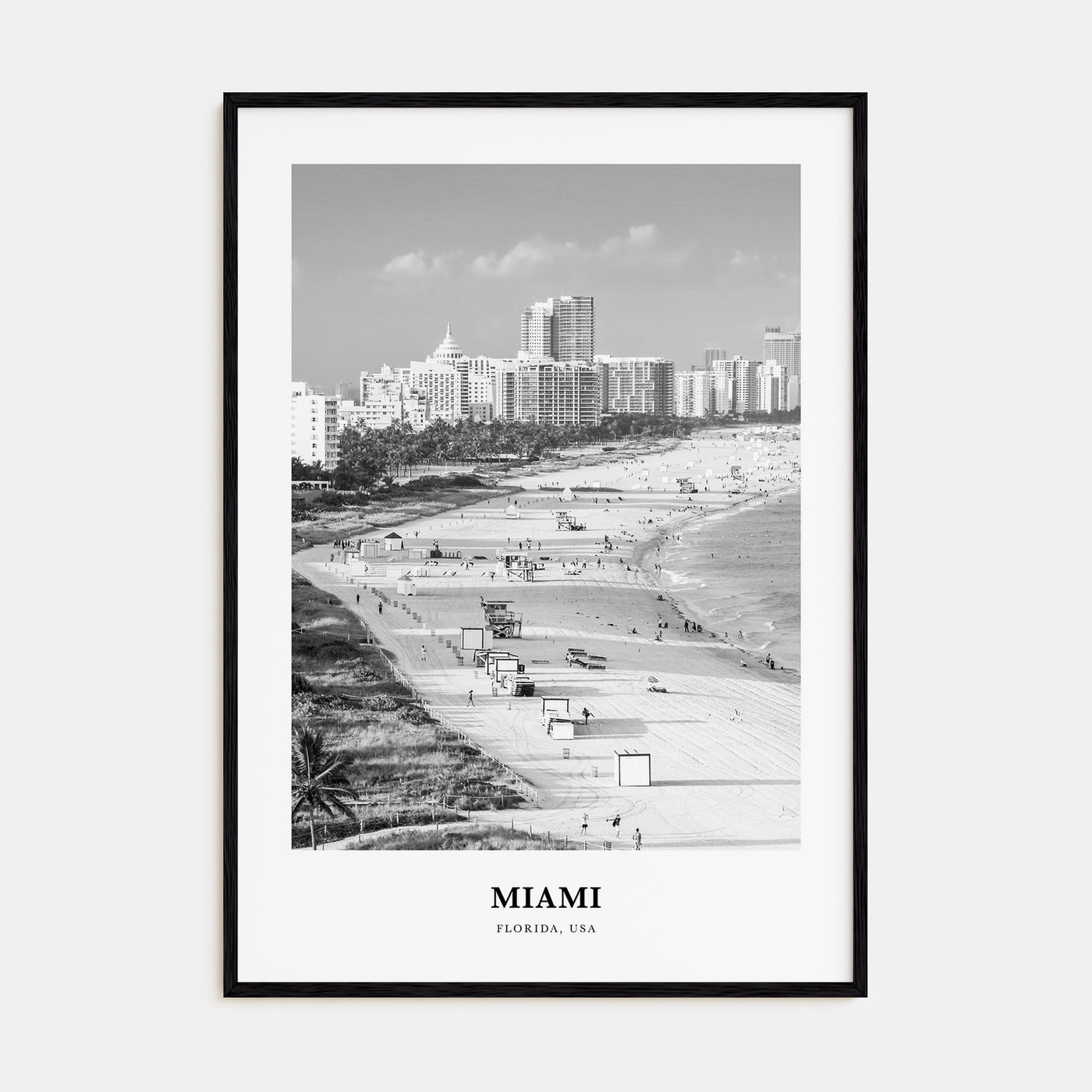 Miami Portrait B&W No 3 Poster