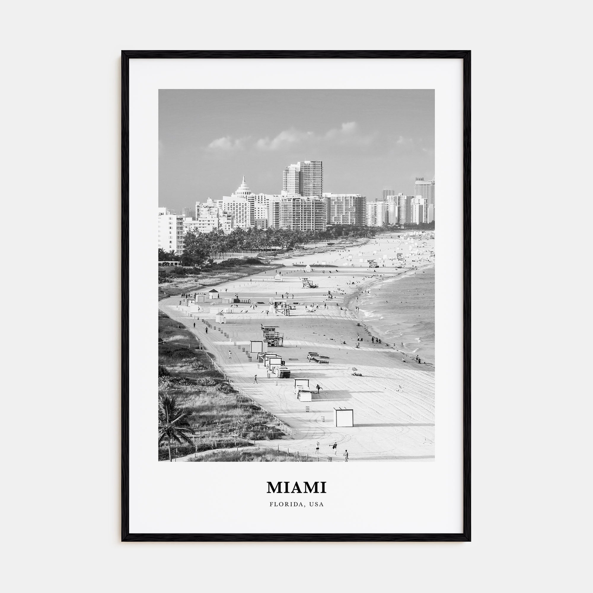 Miami Portrait B&W No 3 Poster