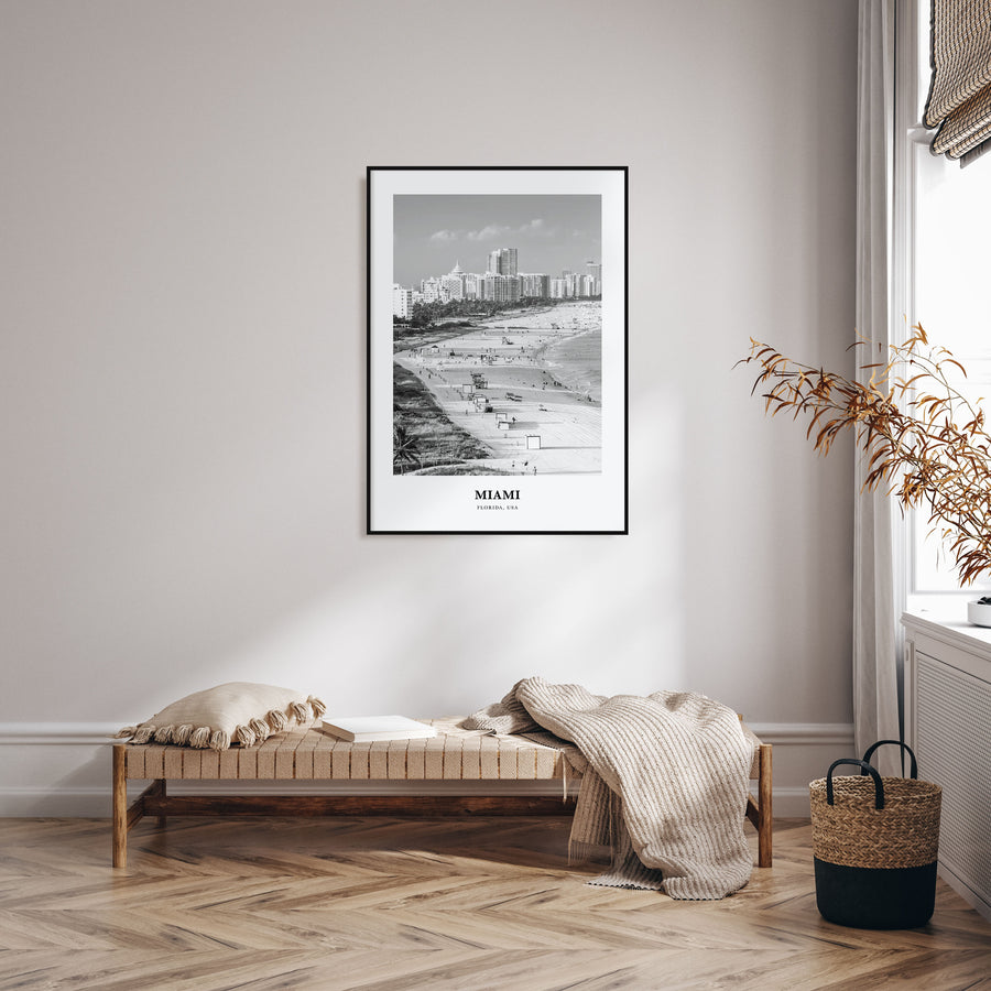 Miami Portrait B&W No 3 Poster