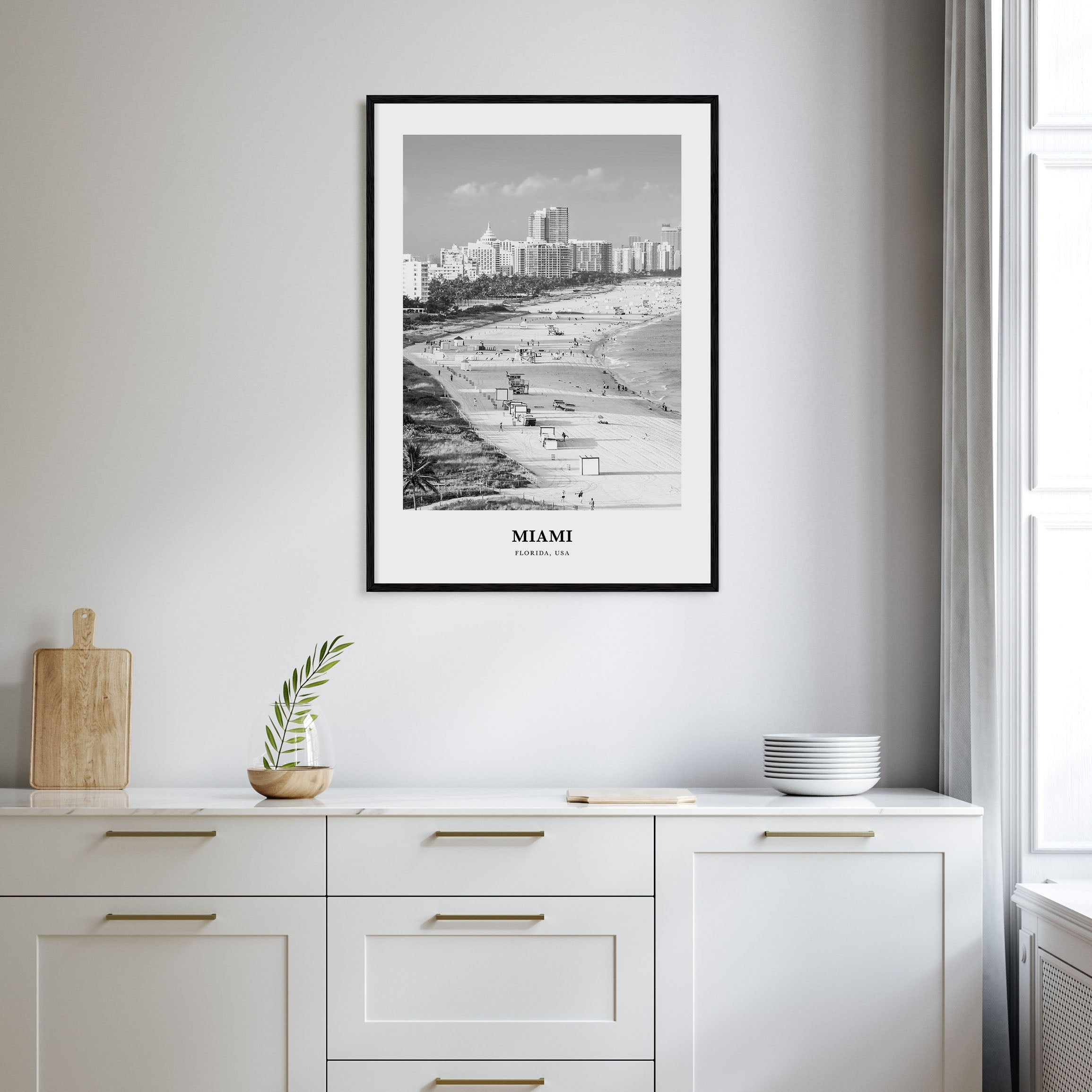 Miami Portrait B&W No 3 Poster