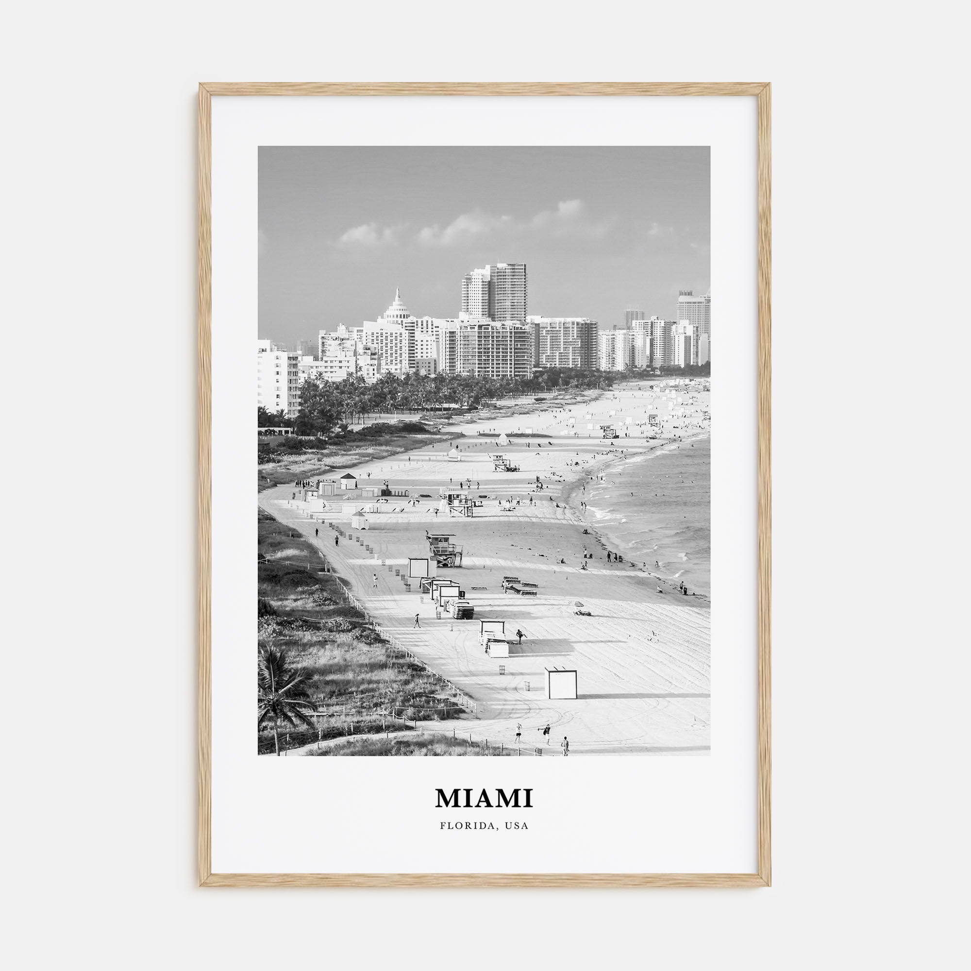 Miami Portrait B&W No 3 Poster