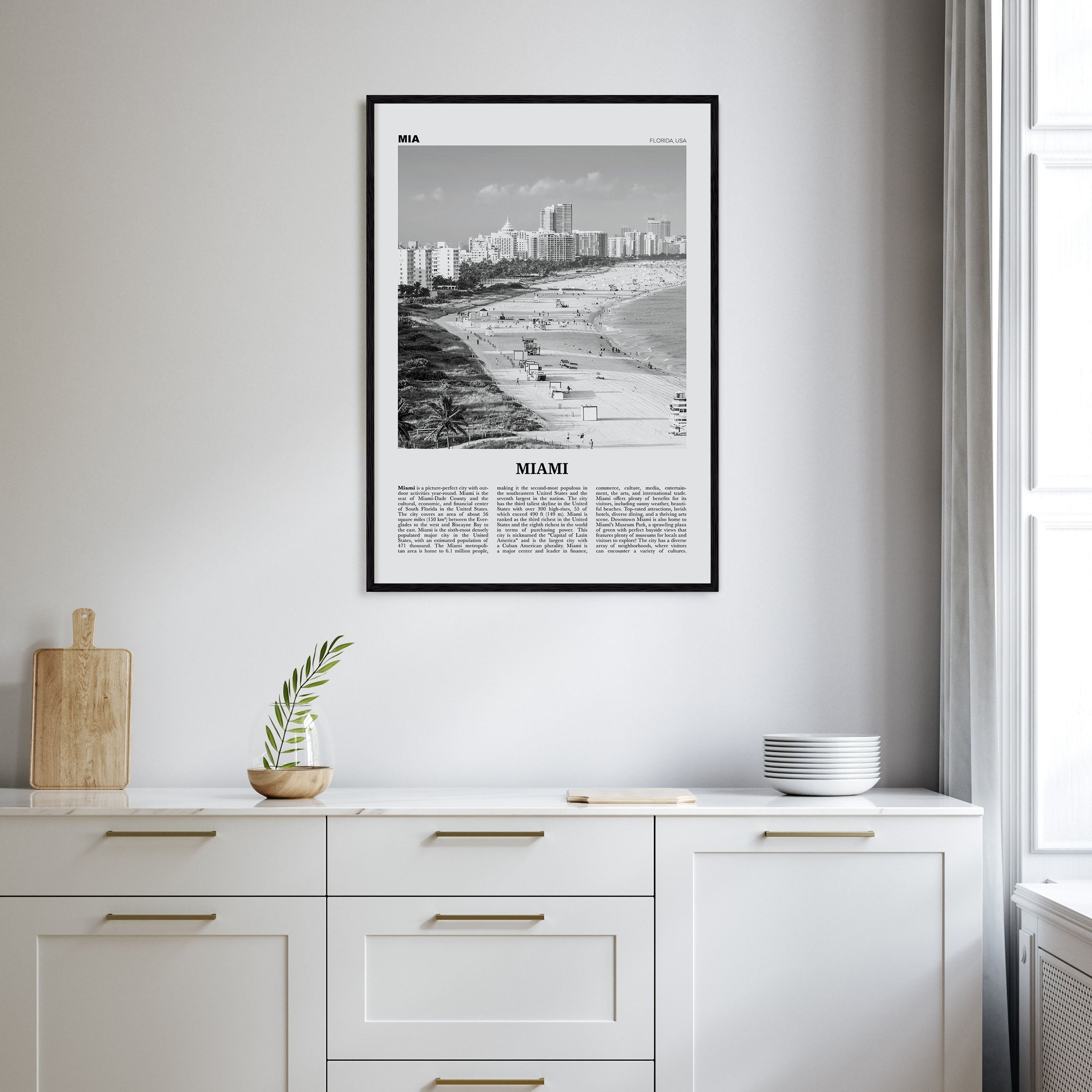 Miami Travel B&W No 1 Poster