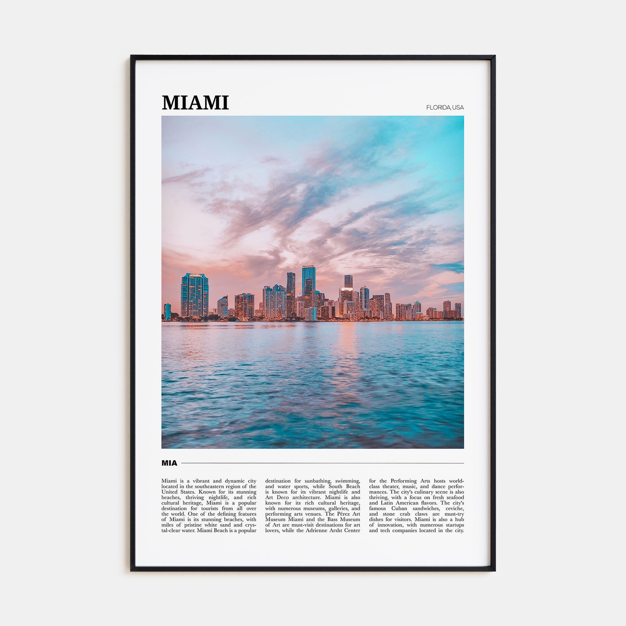 Miami Travel Color No 3 Poster