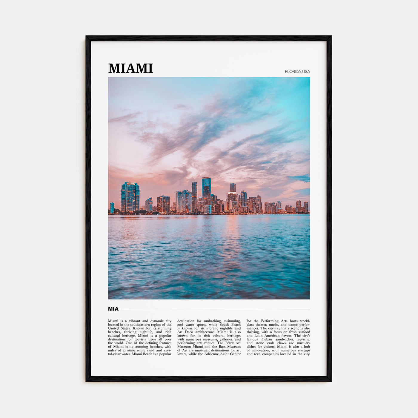 Miami Travel Color No 3 Poster