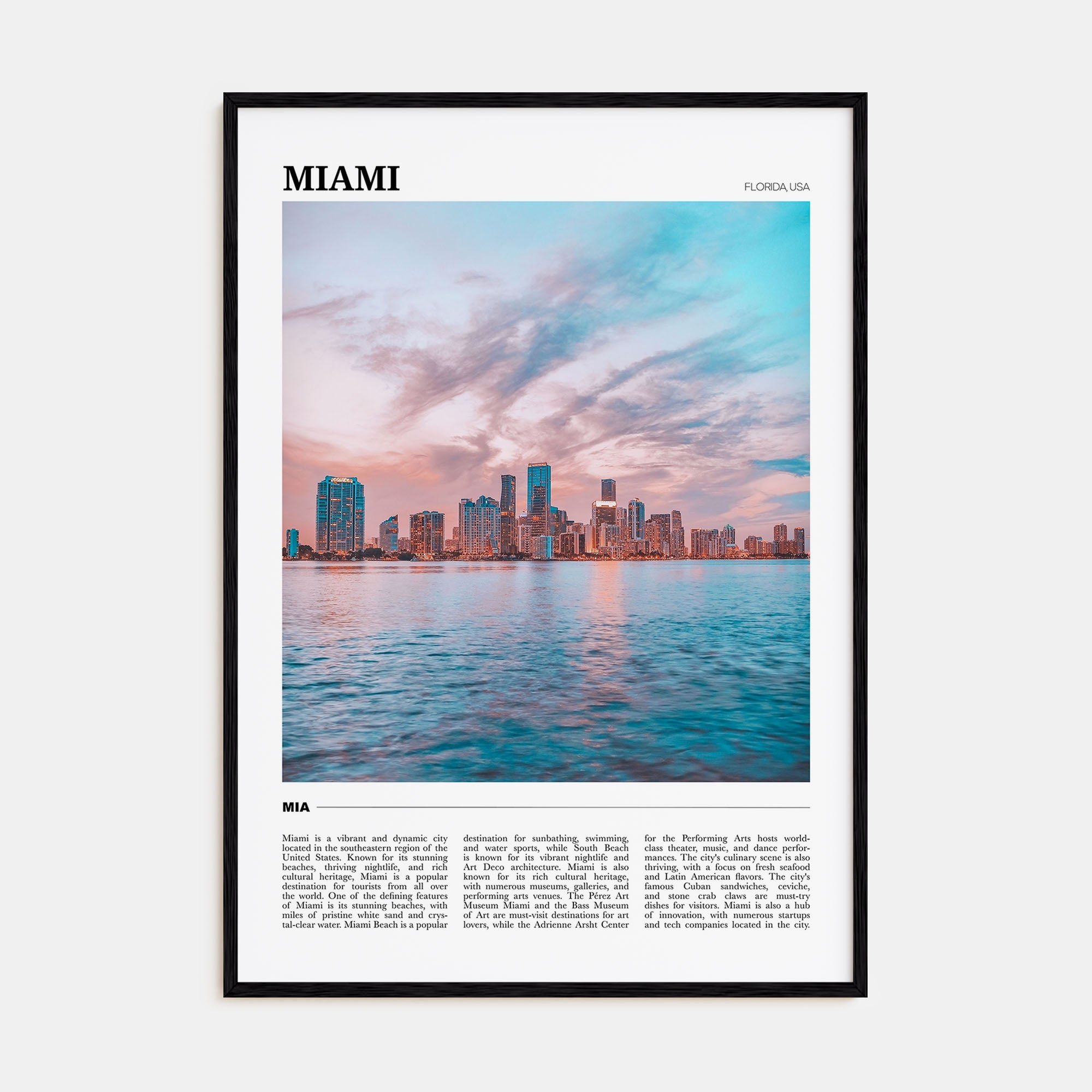 Miami Travel Color No 3 Poster
