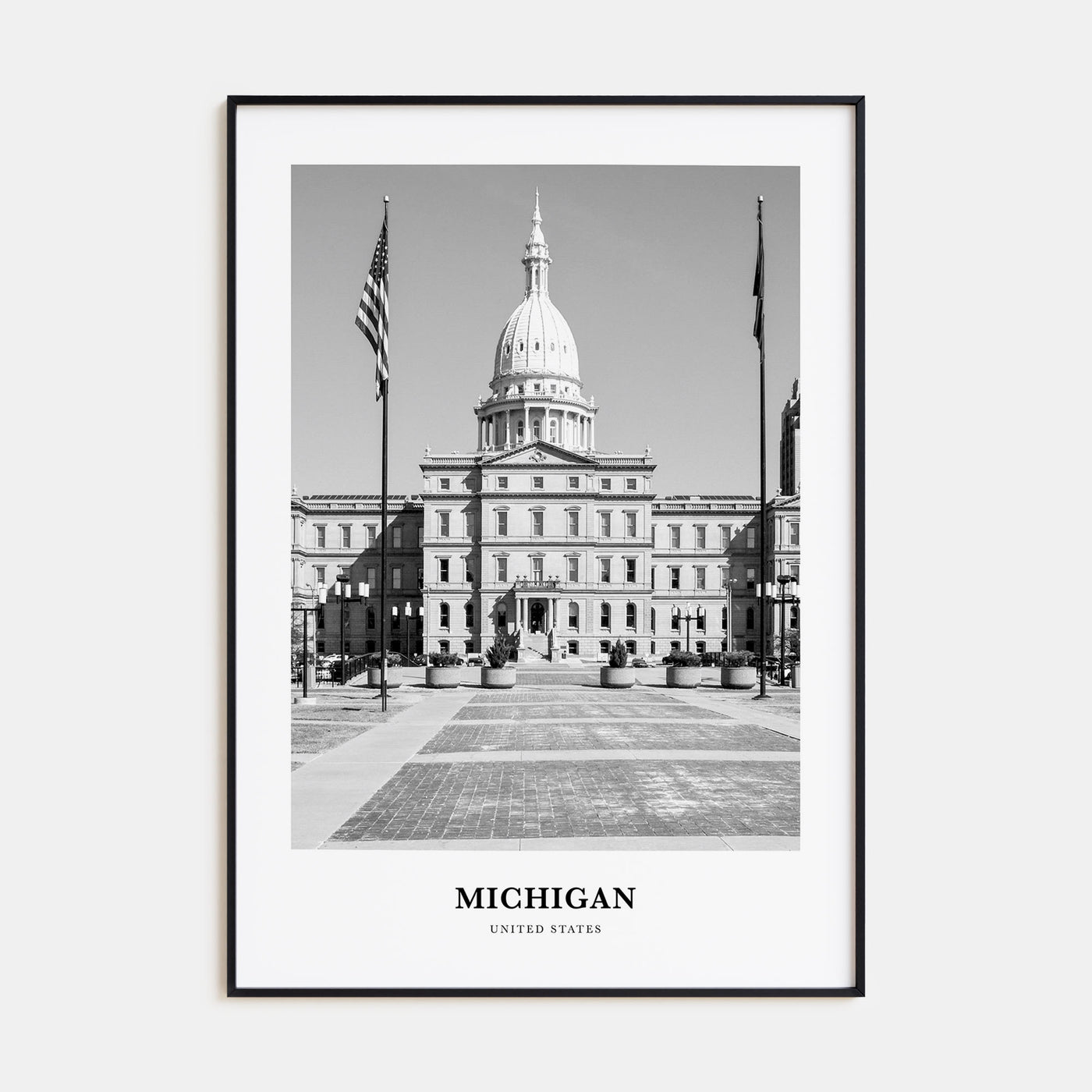 Michigan Portrait B&W No 1 Poster