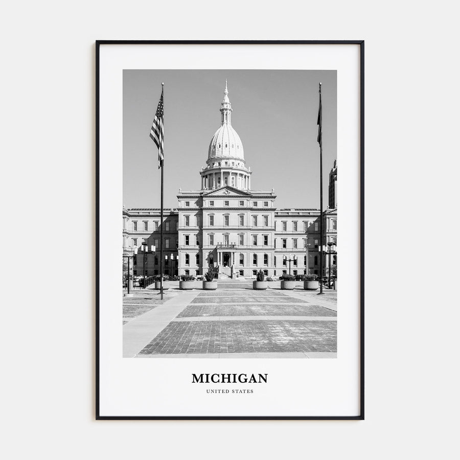 Michigan Portrait B&W No 1 Poster