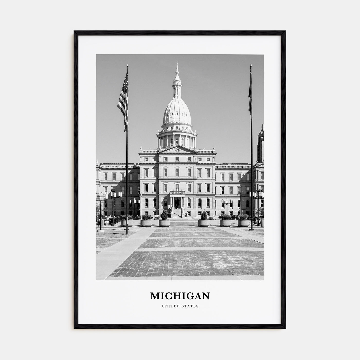 Michigan Portrait B&W No 1 Poster