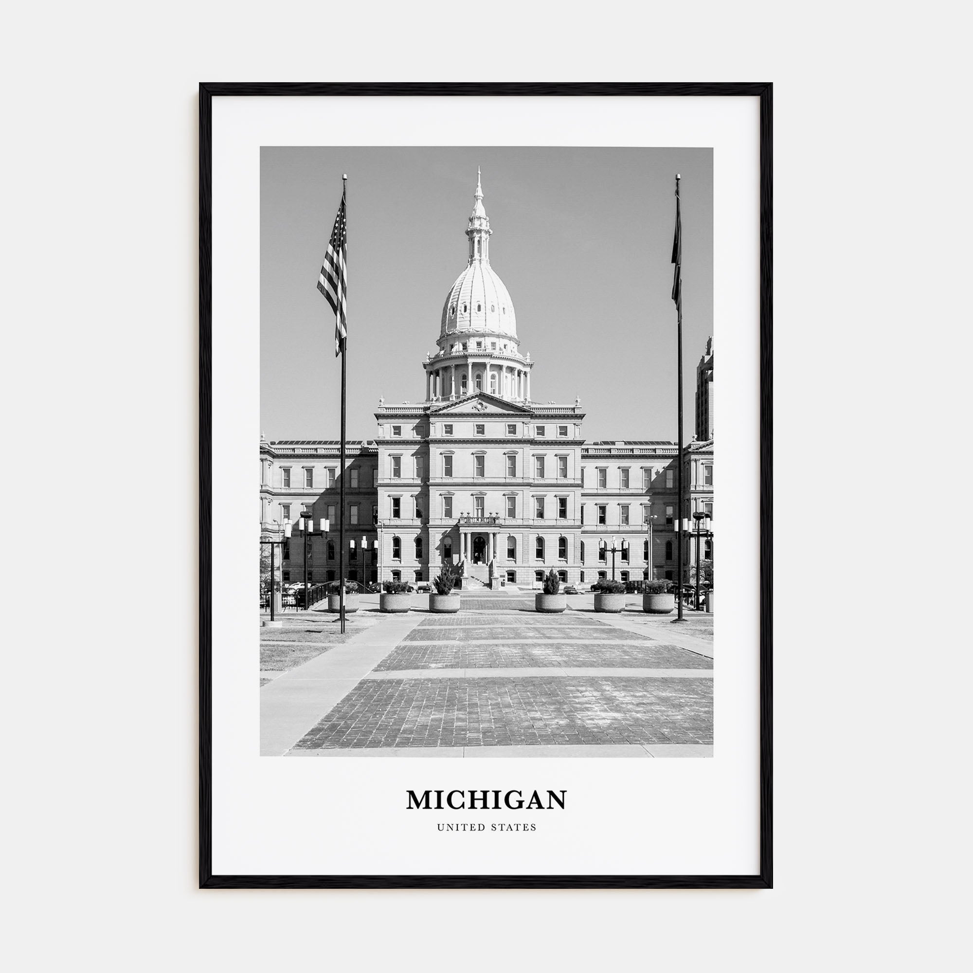 Michigan Portrait B&W No 1 Poster