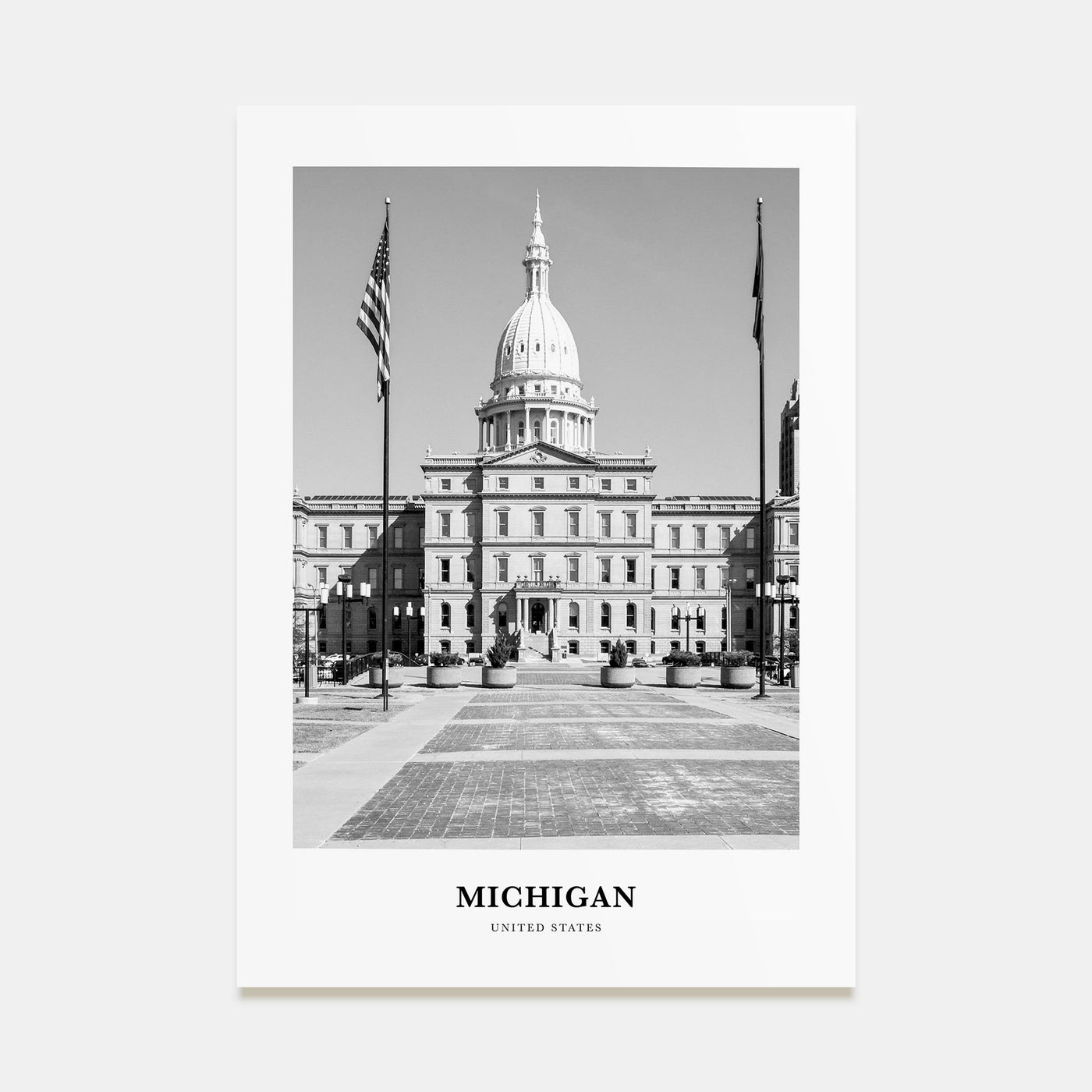 Michigan Portrait B&W No 1 Poster