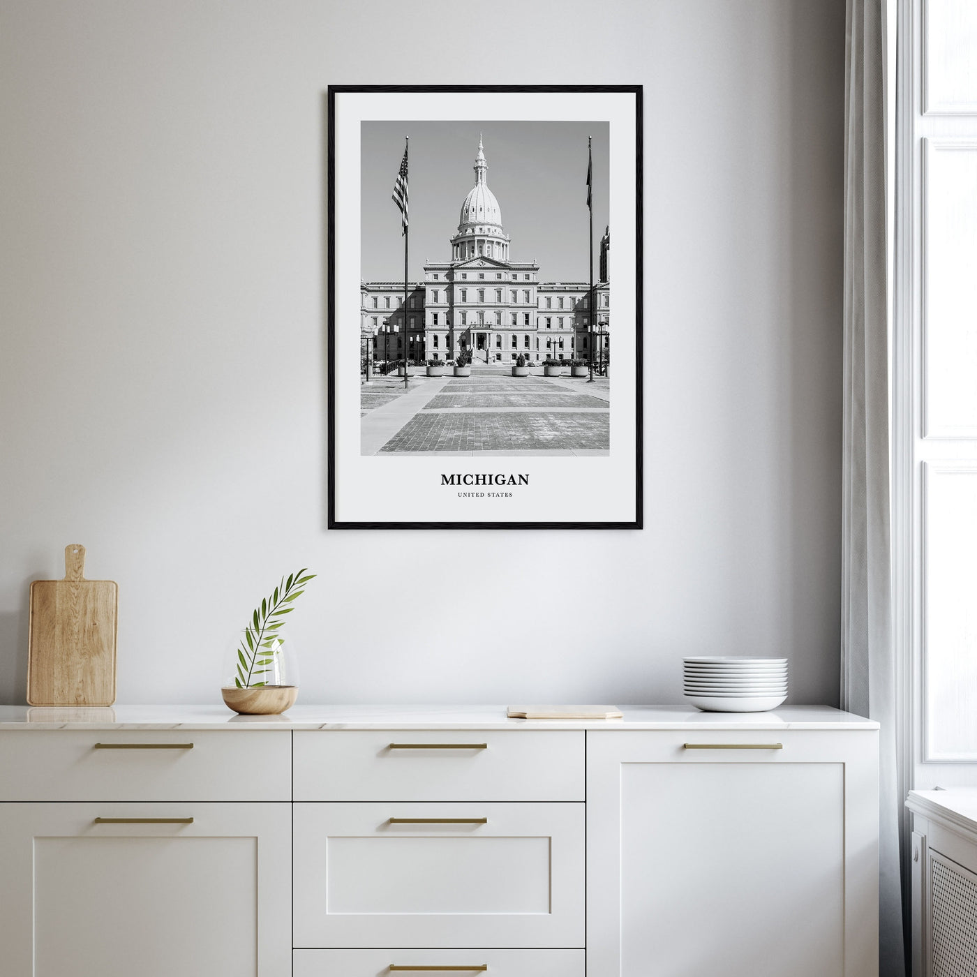 Michigan Portrait B&W No 1 Poster