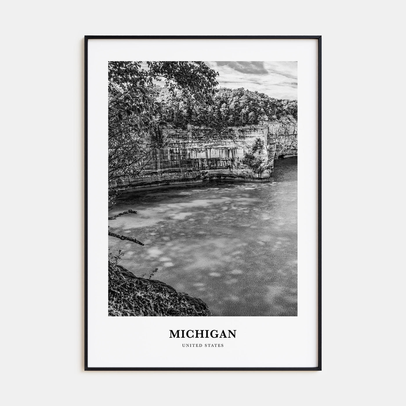 Michigan Portrait B&W No 3 Poster