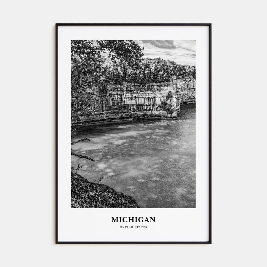 Michigan Portrait B&W No 3 Poster