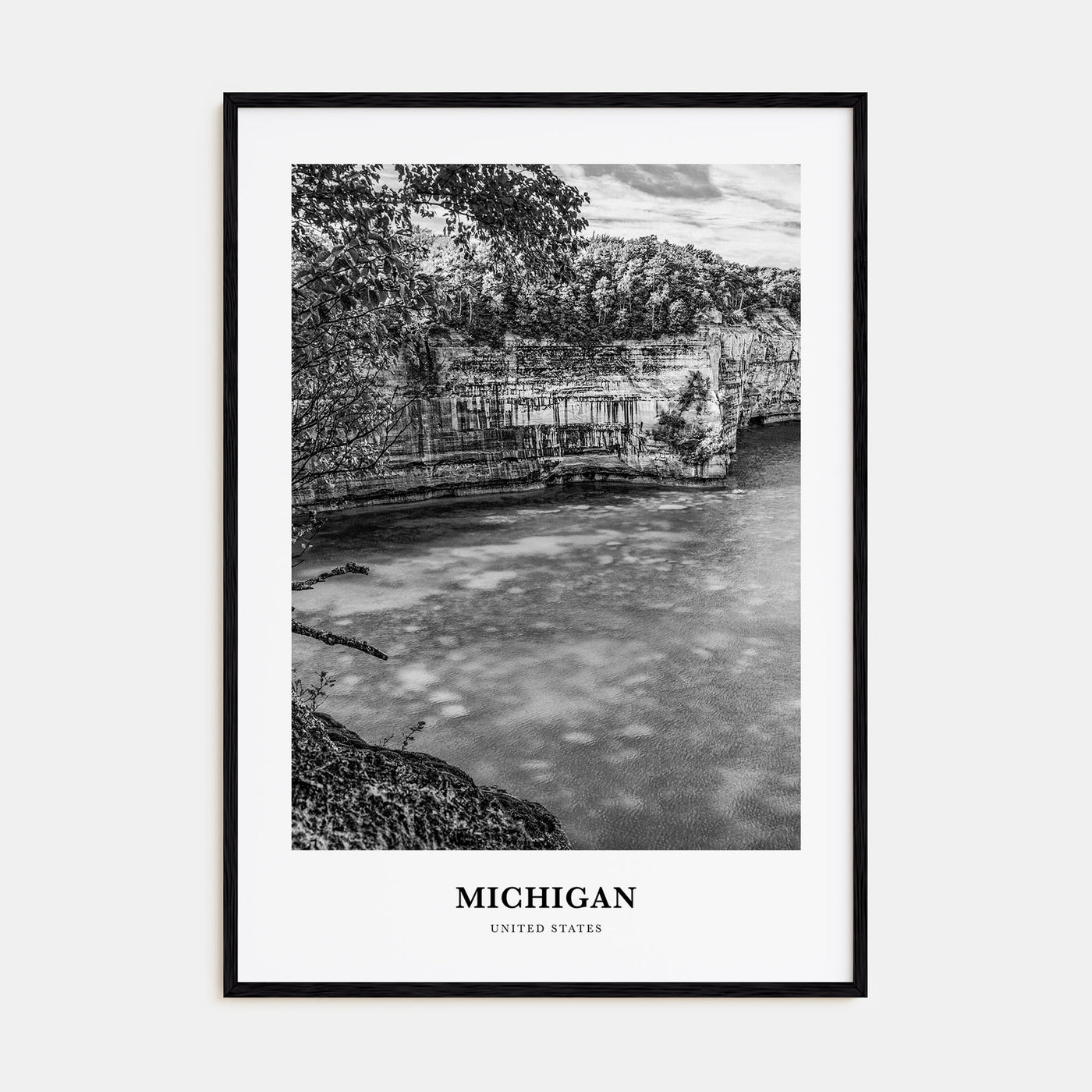 Michigan Portrait B&W No 3 Poster