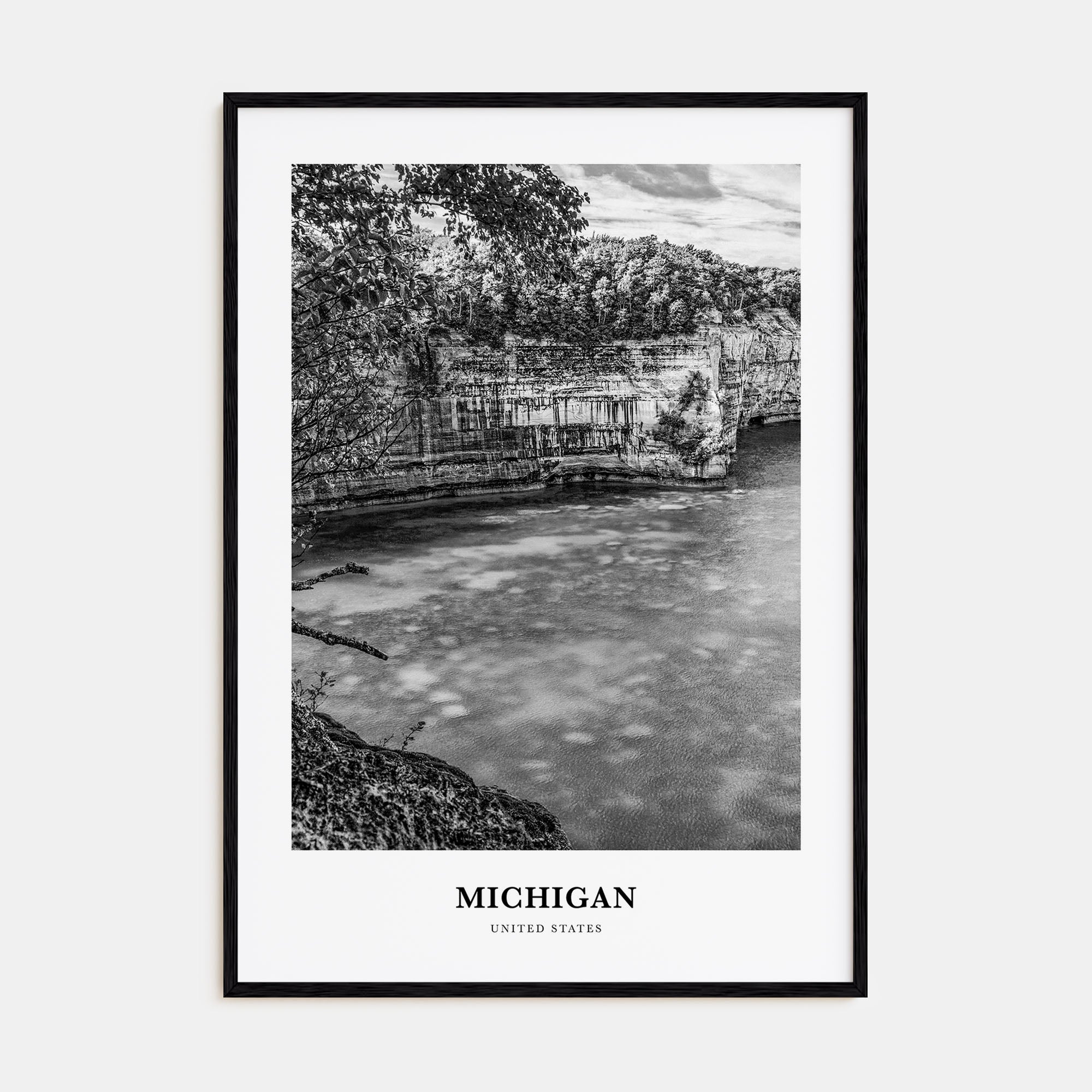 Michigan Portrait B&W No 3 Poster