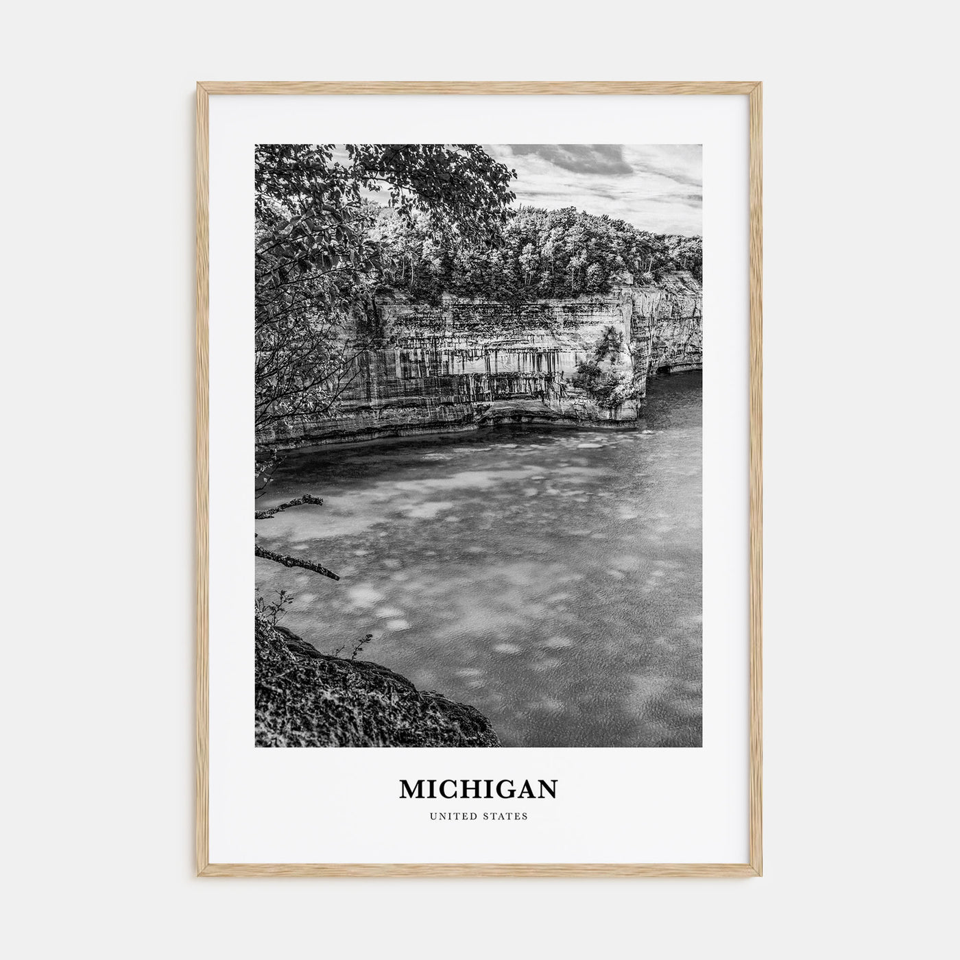 Michigan Portrait B&W No 3 Poster