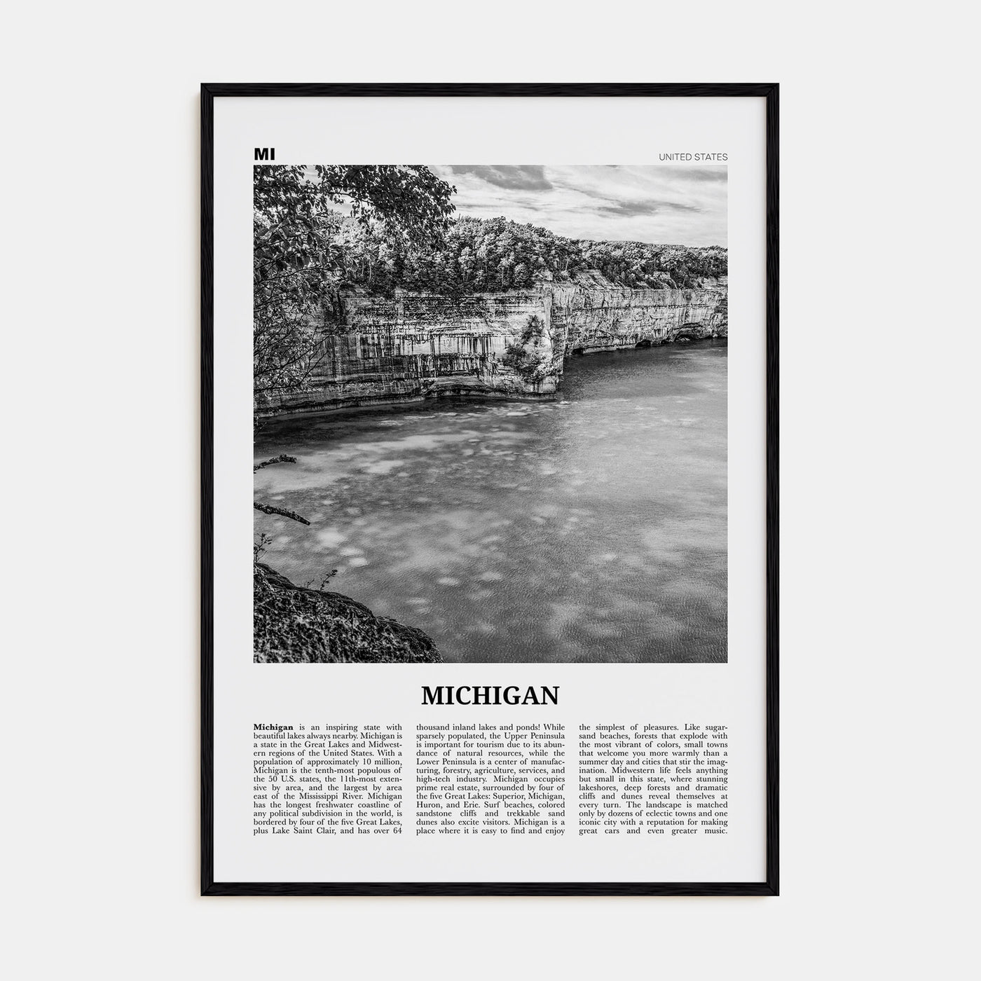 Michigan Travel B&W No 2 Poster