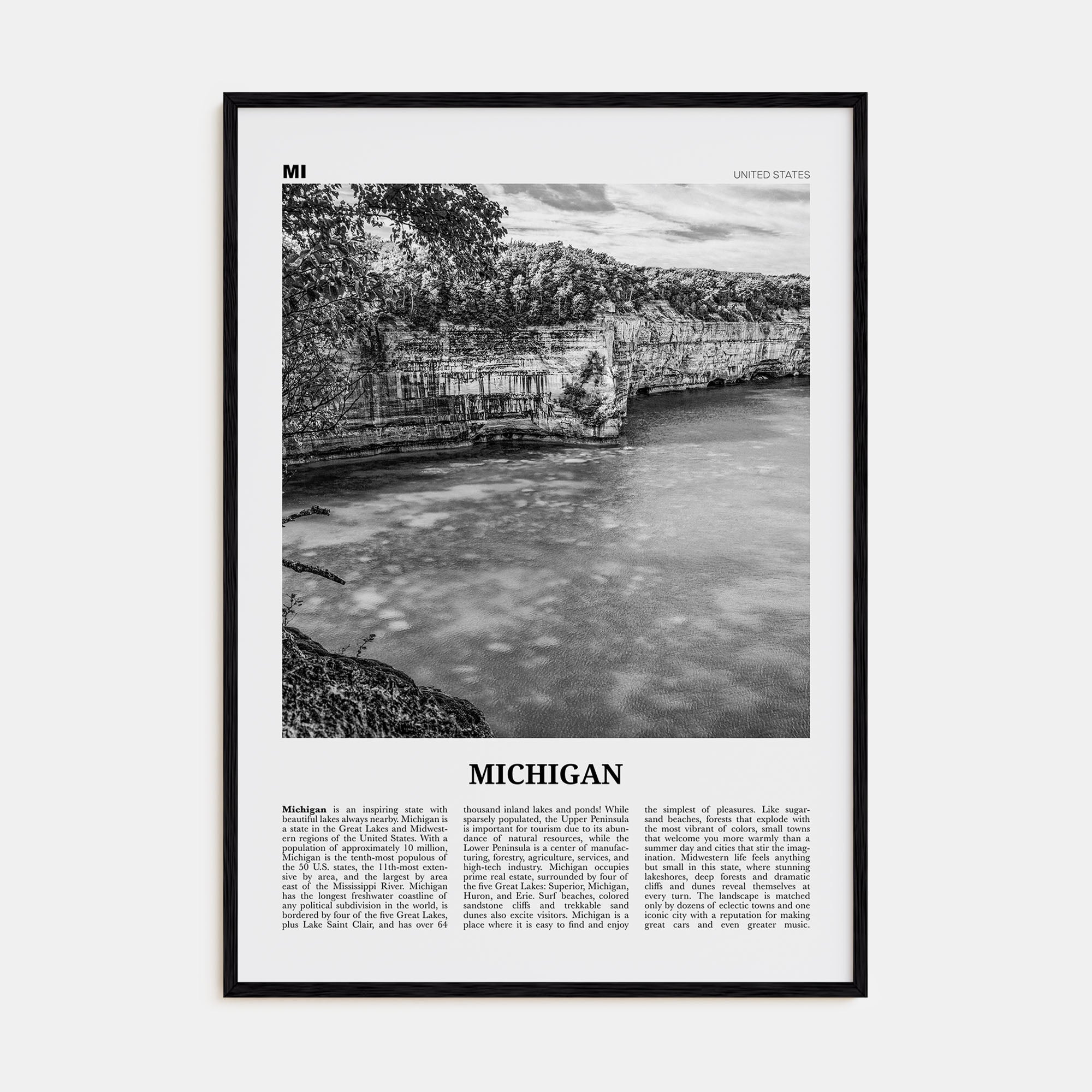 Michigan Travel B&W No 2 Poster