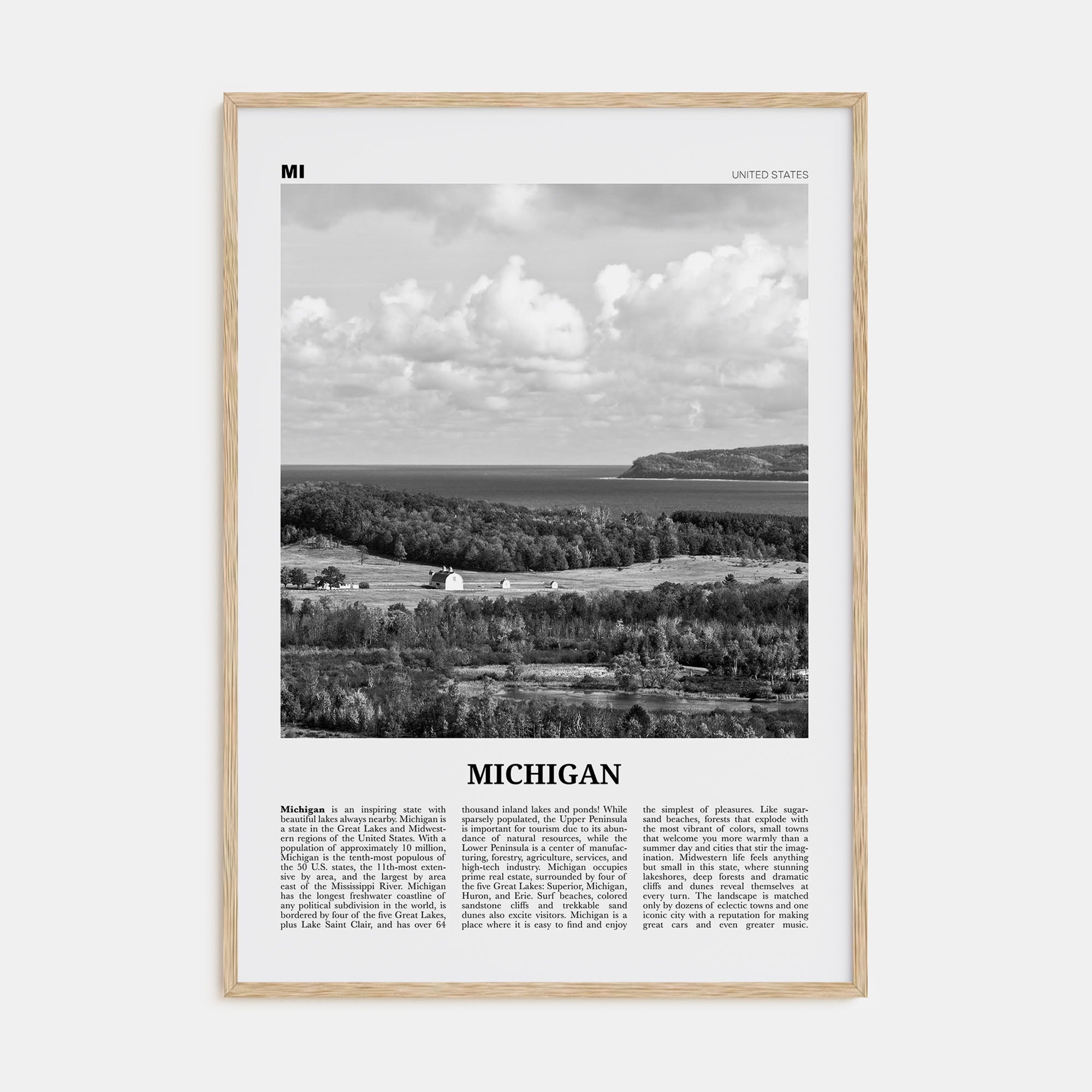 Michigan Travel B&W No 3 Poster