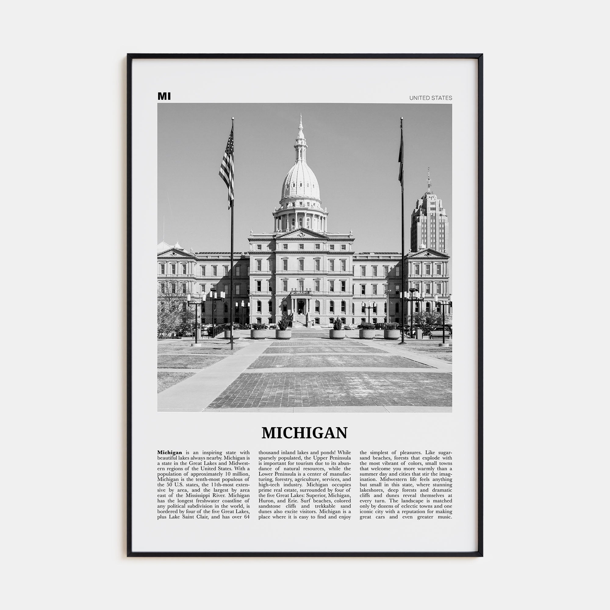 Michigan Travel B&W No 4 Poster
