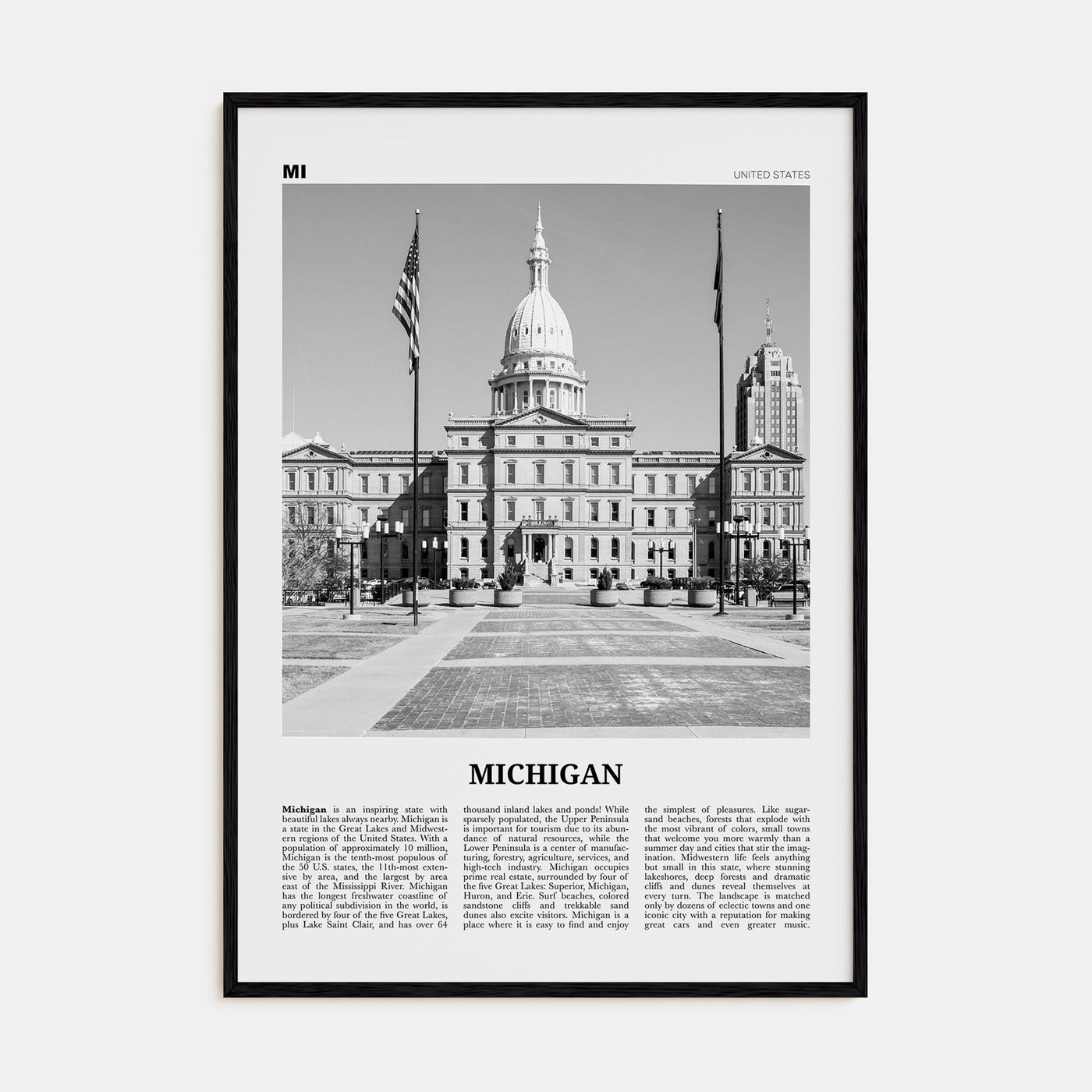 Michigan Travel B&W No 4 Poster