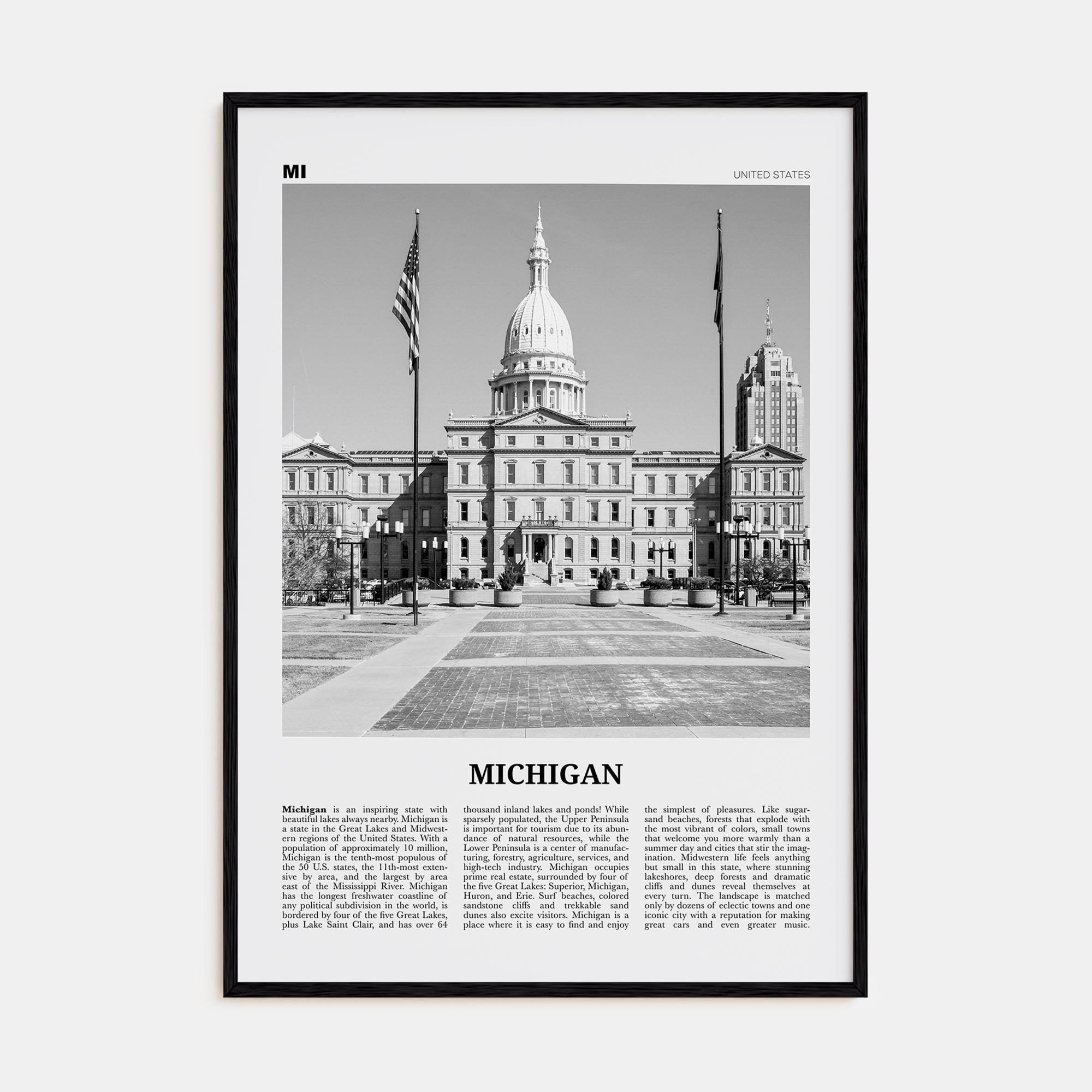 Michigan Travel B&W No 4 Poster
