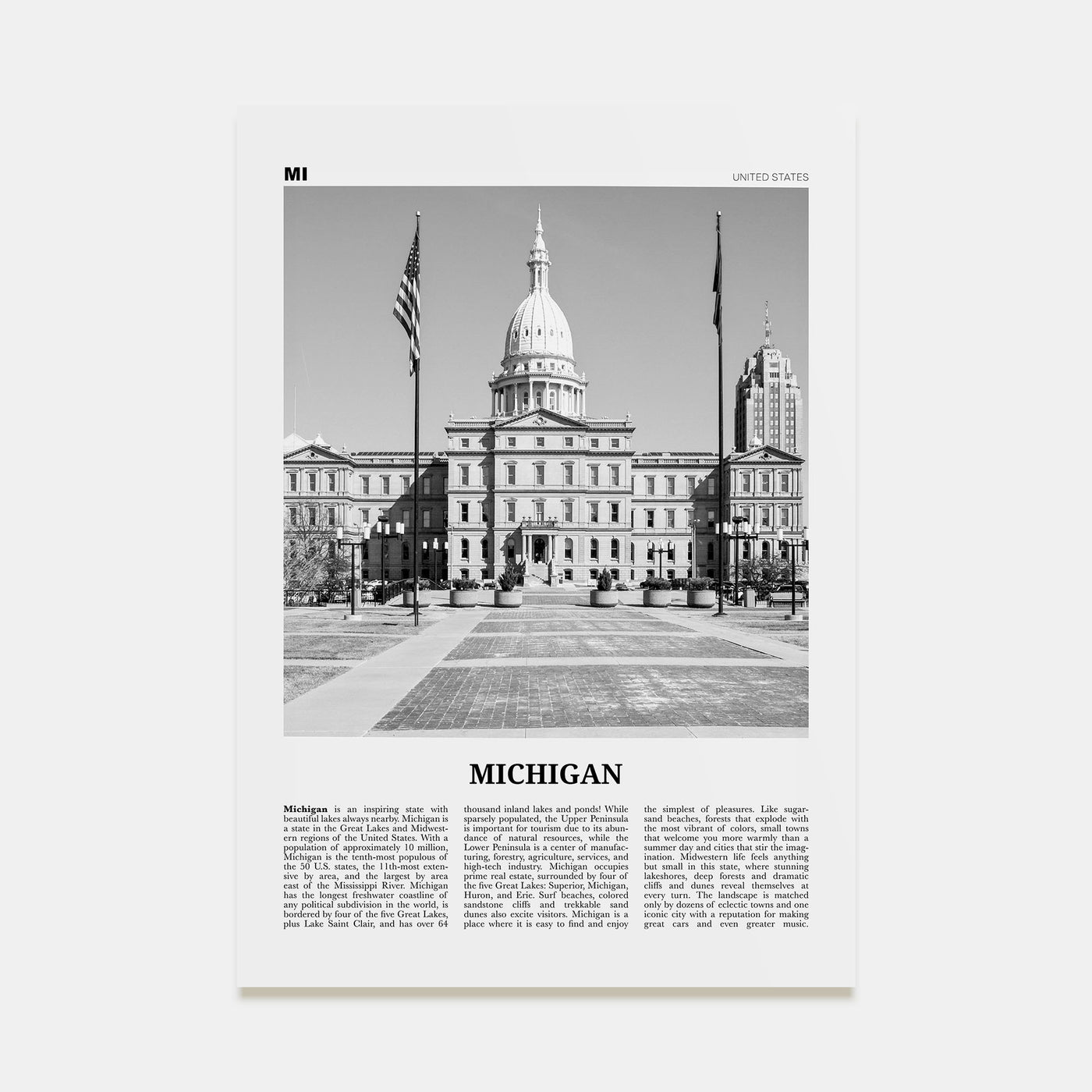 Michigan Travel B&W No 4 Poster