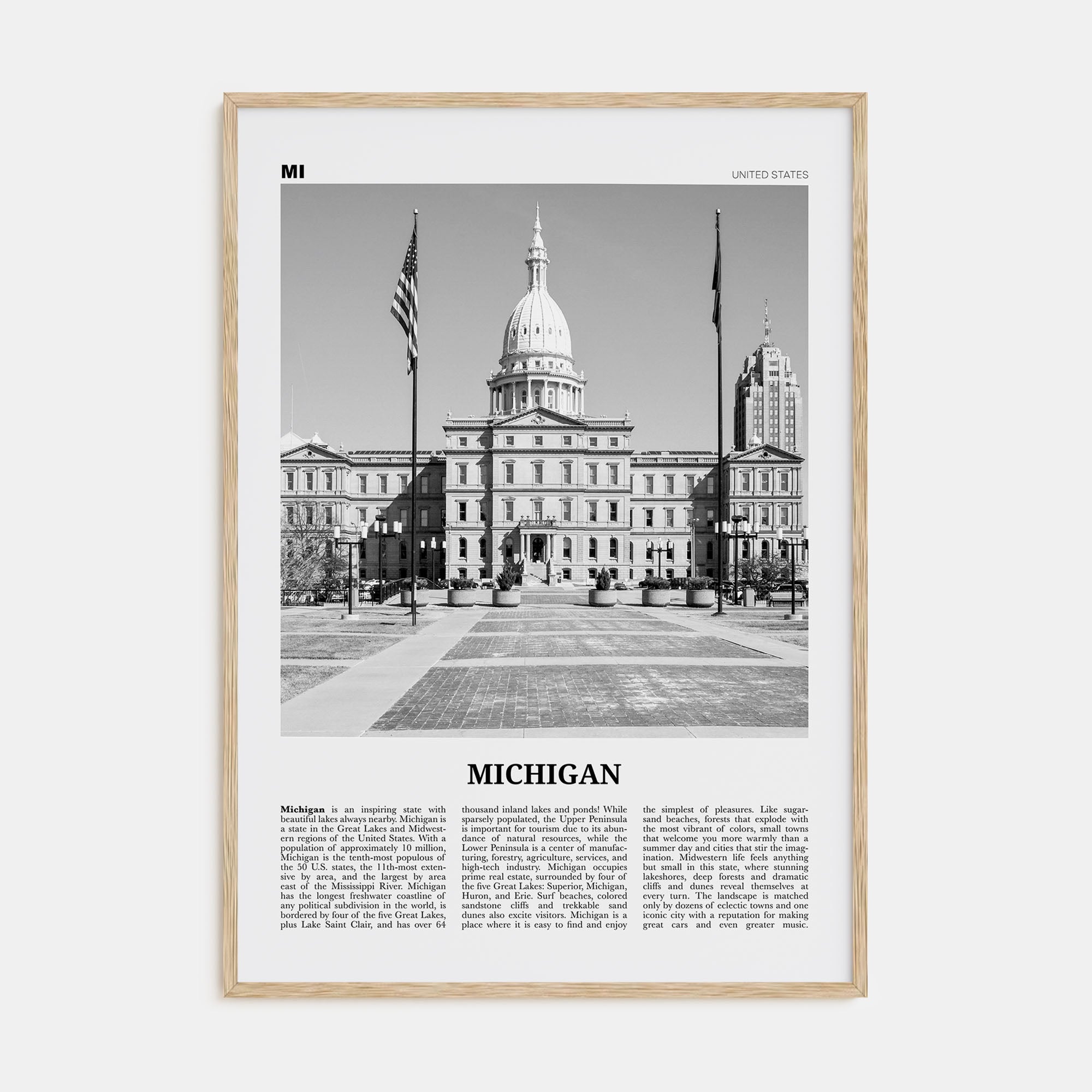 Michigan Travel B&W No 4 Poster