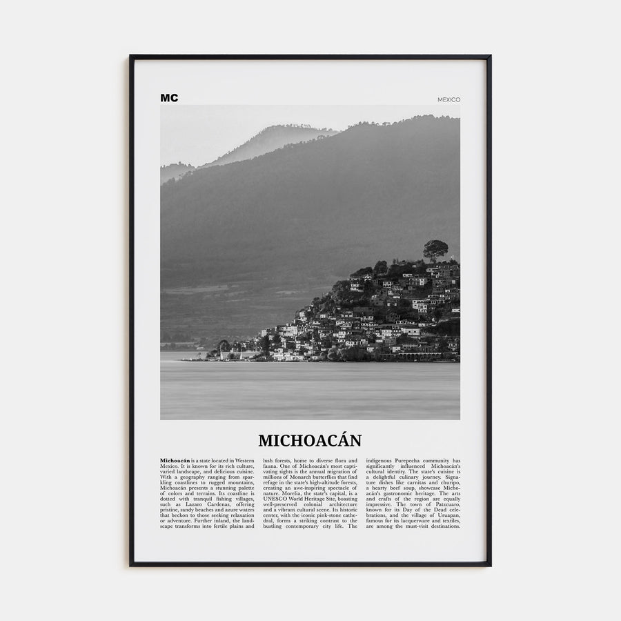 Michoacán Travel B&W Poster