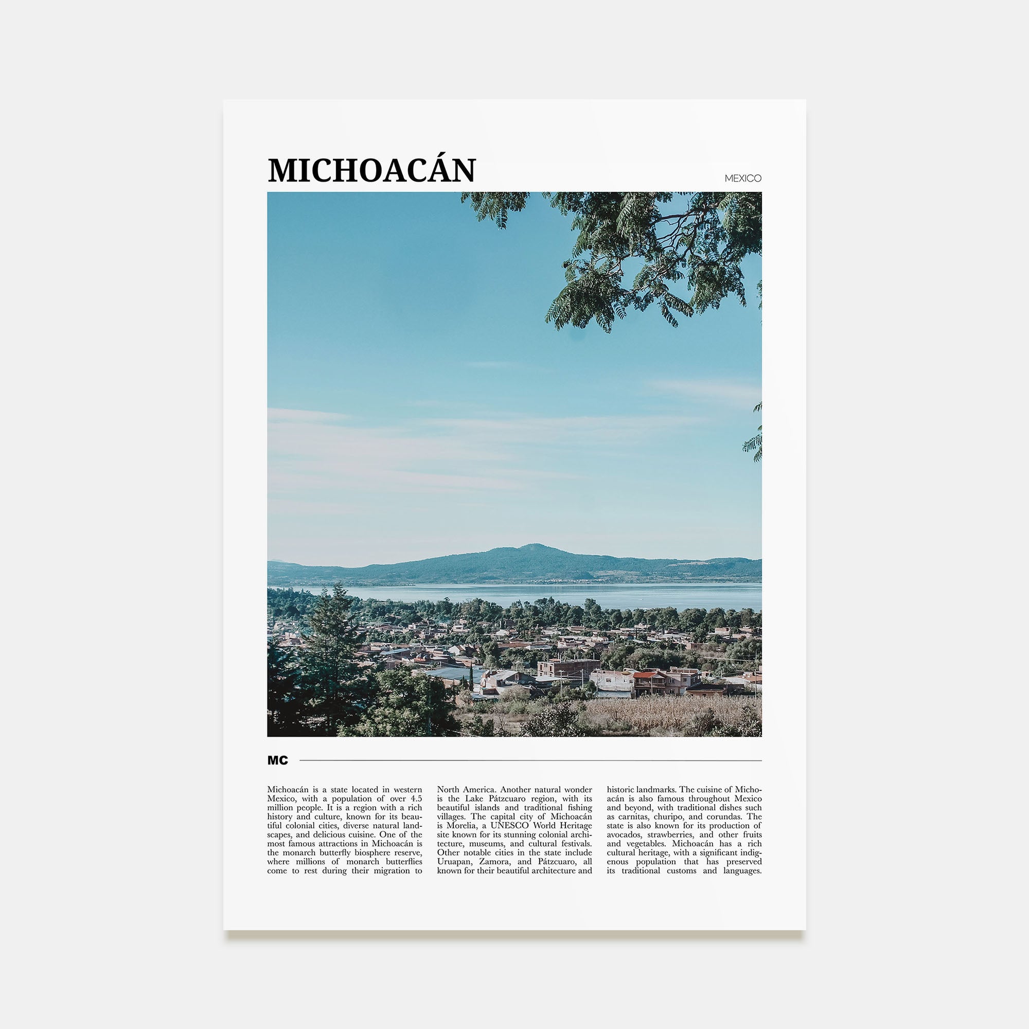 Michoacán Travel Color No 2 Poster