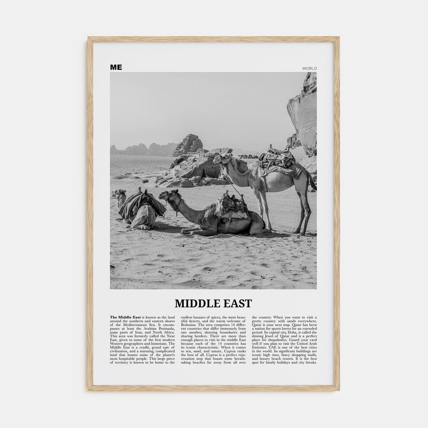 Middle East Travel B&W Poster