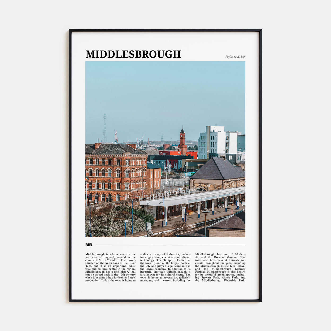 Middlesbrough Travel Color Poster