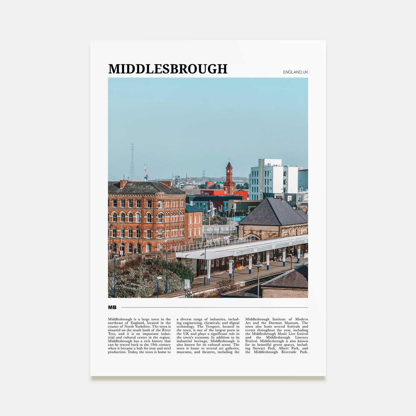 Middlesbrough Travel Color Poster