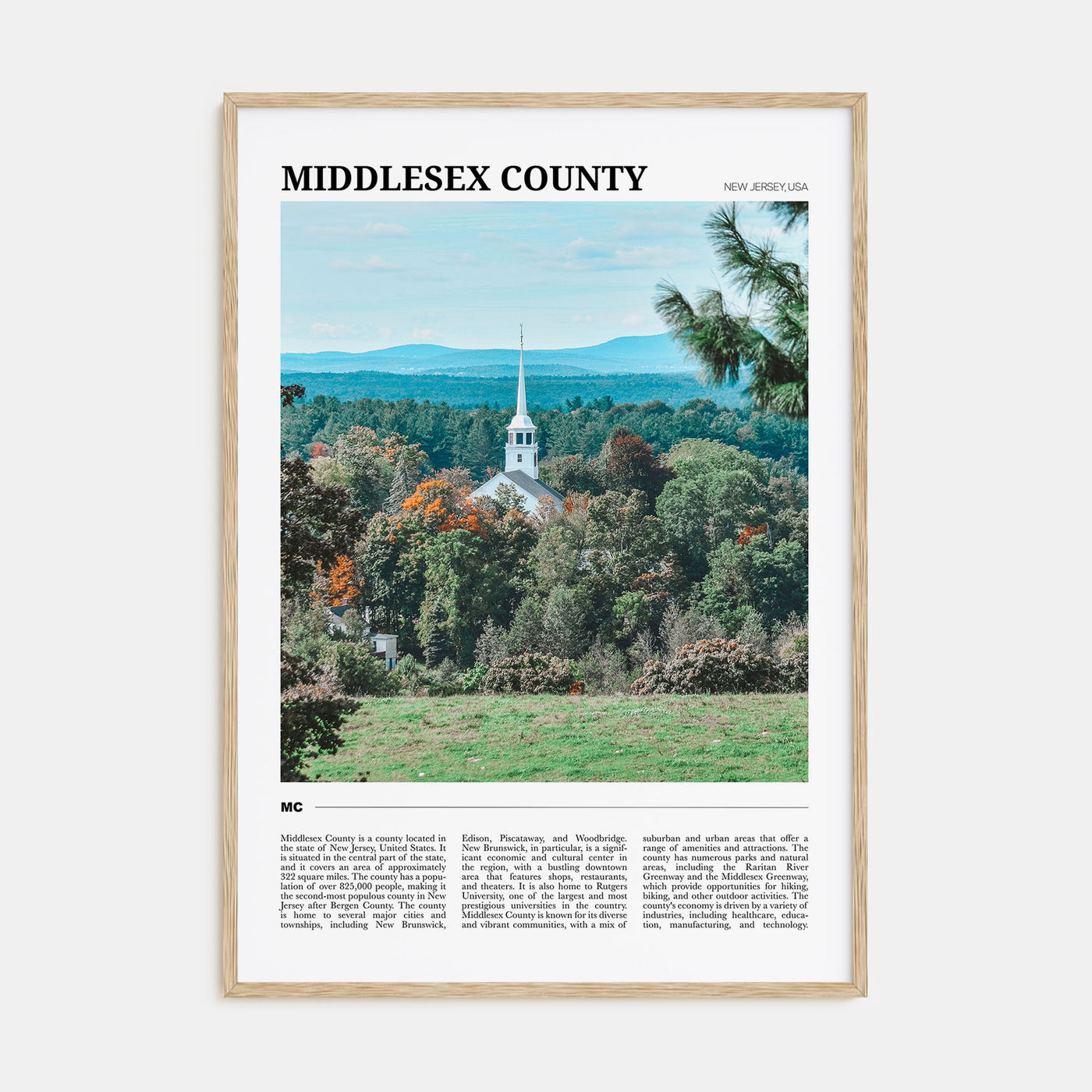 Middlesex County Travel Color Poster
